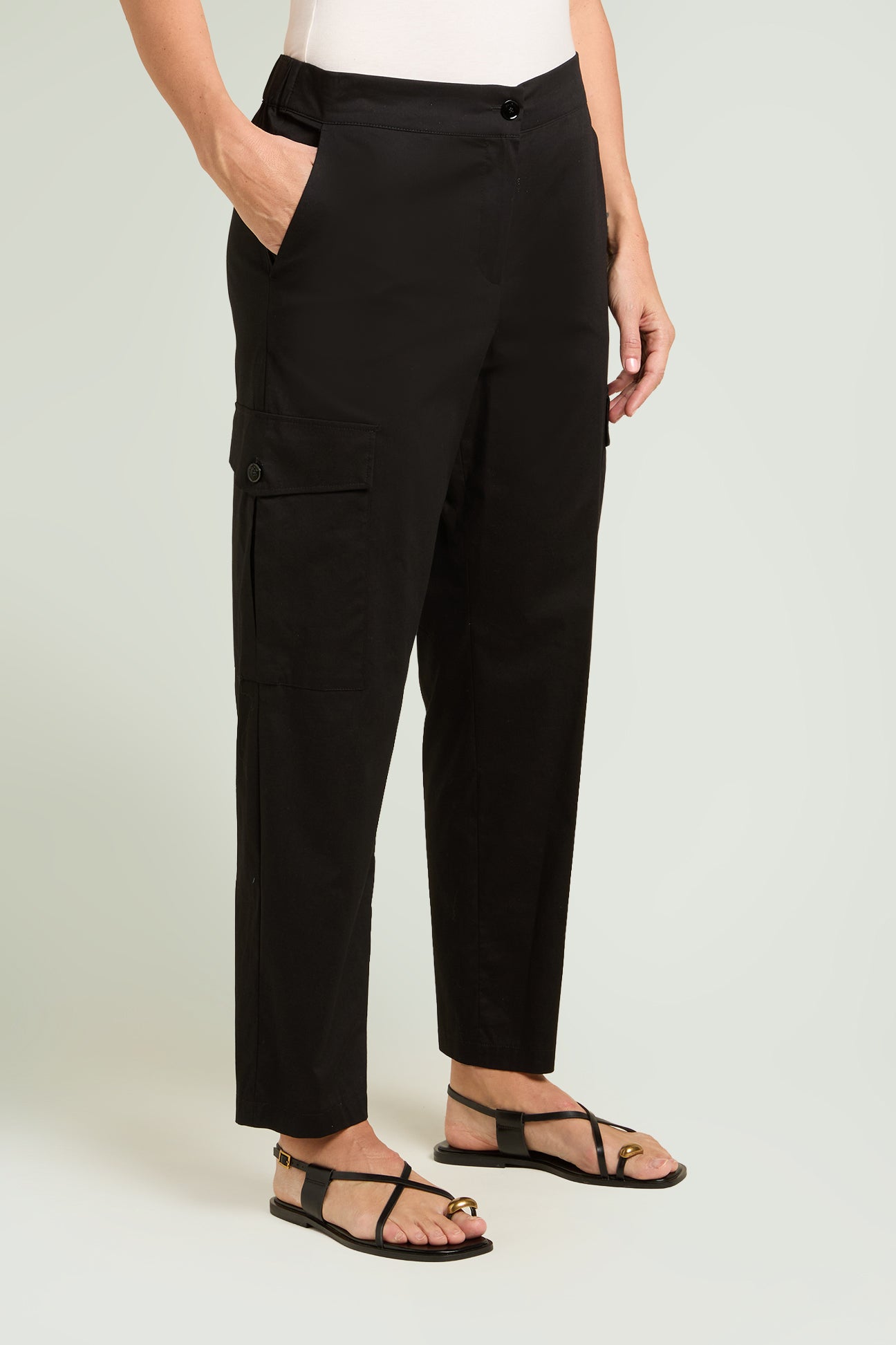 PANTALONI CARGO IN POPELINE