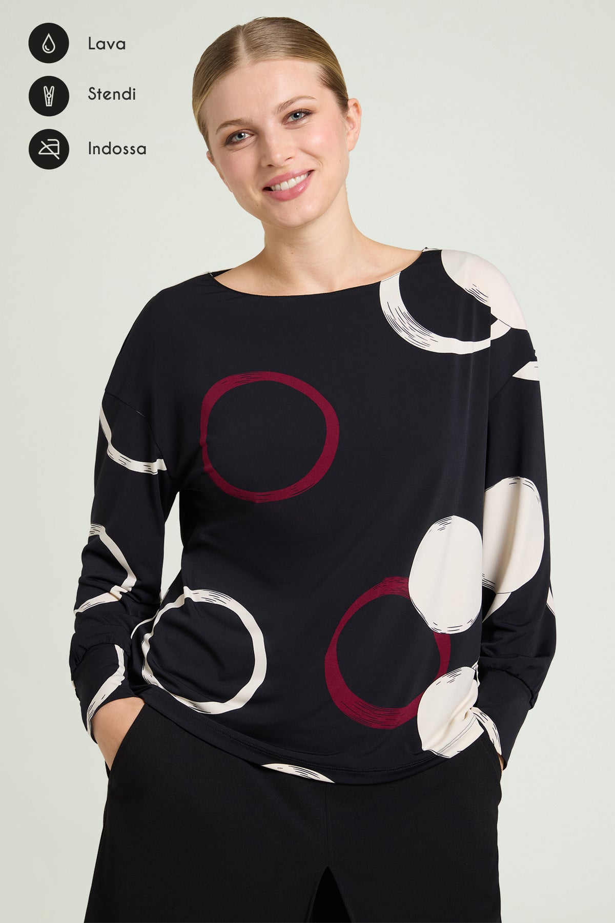 BLUSA IN JERSEY STAMPATO