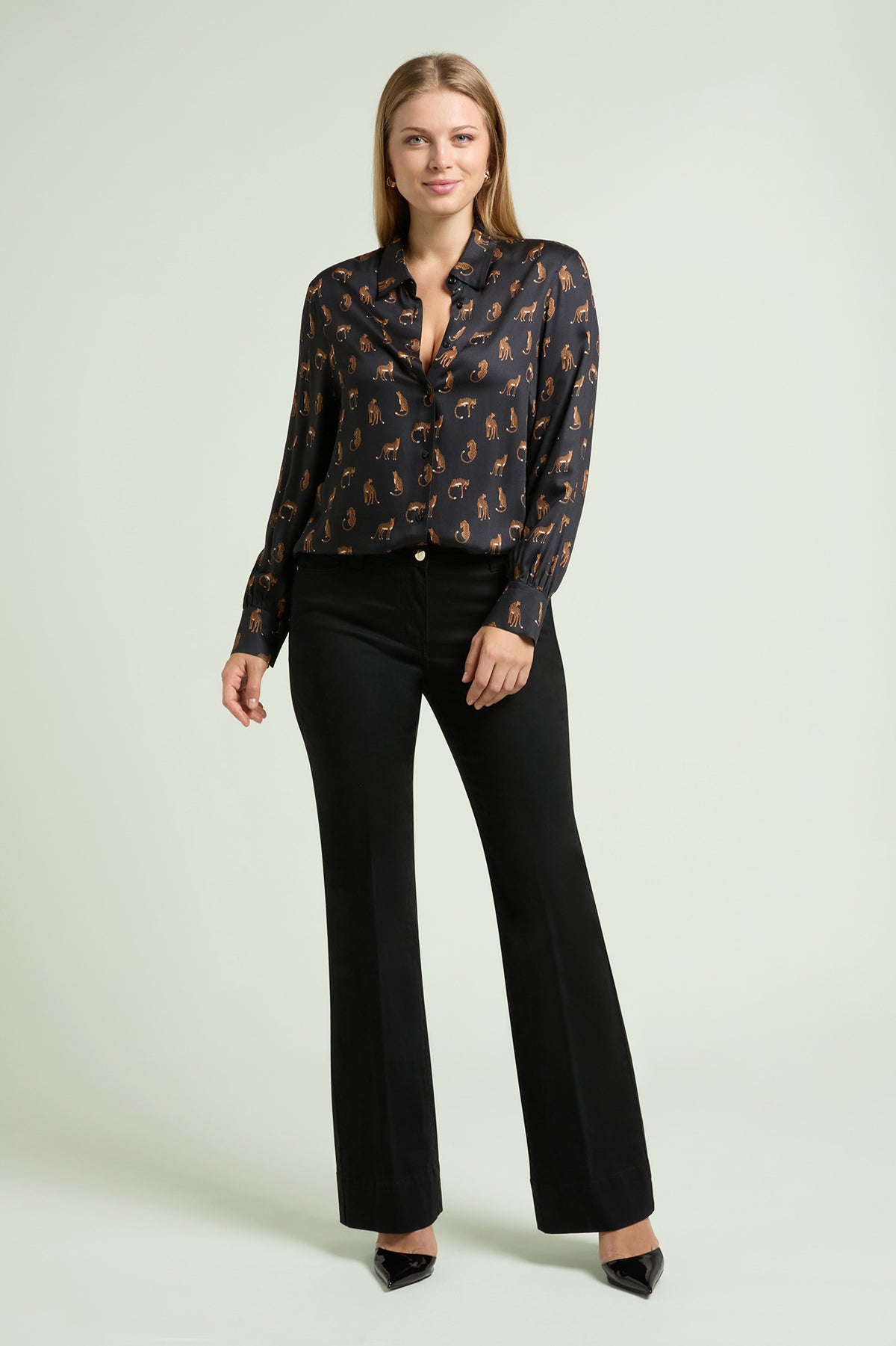 CAMICIA ANIMALIER IN GEORGETTE
