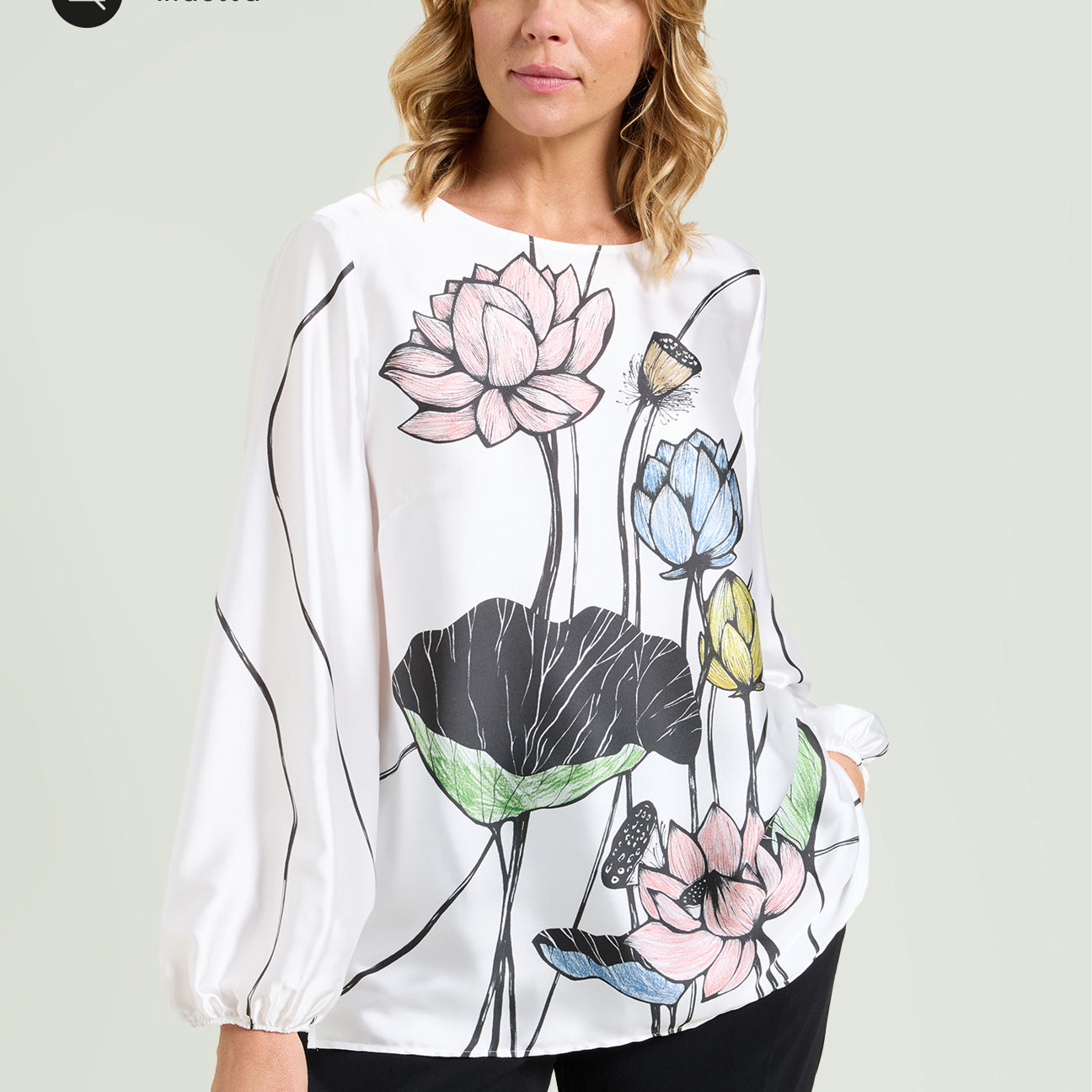 BLUSA CON STAMPA PIAZZATA