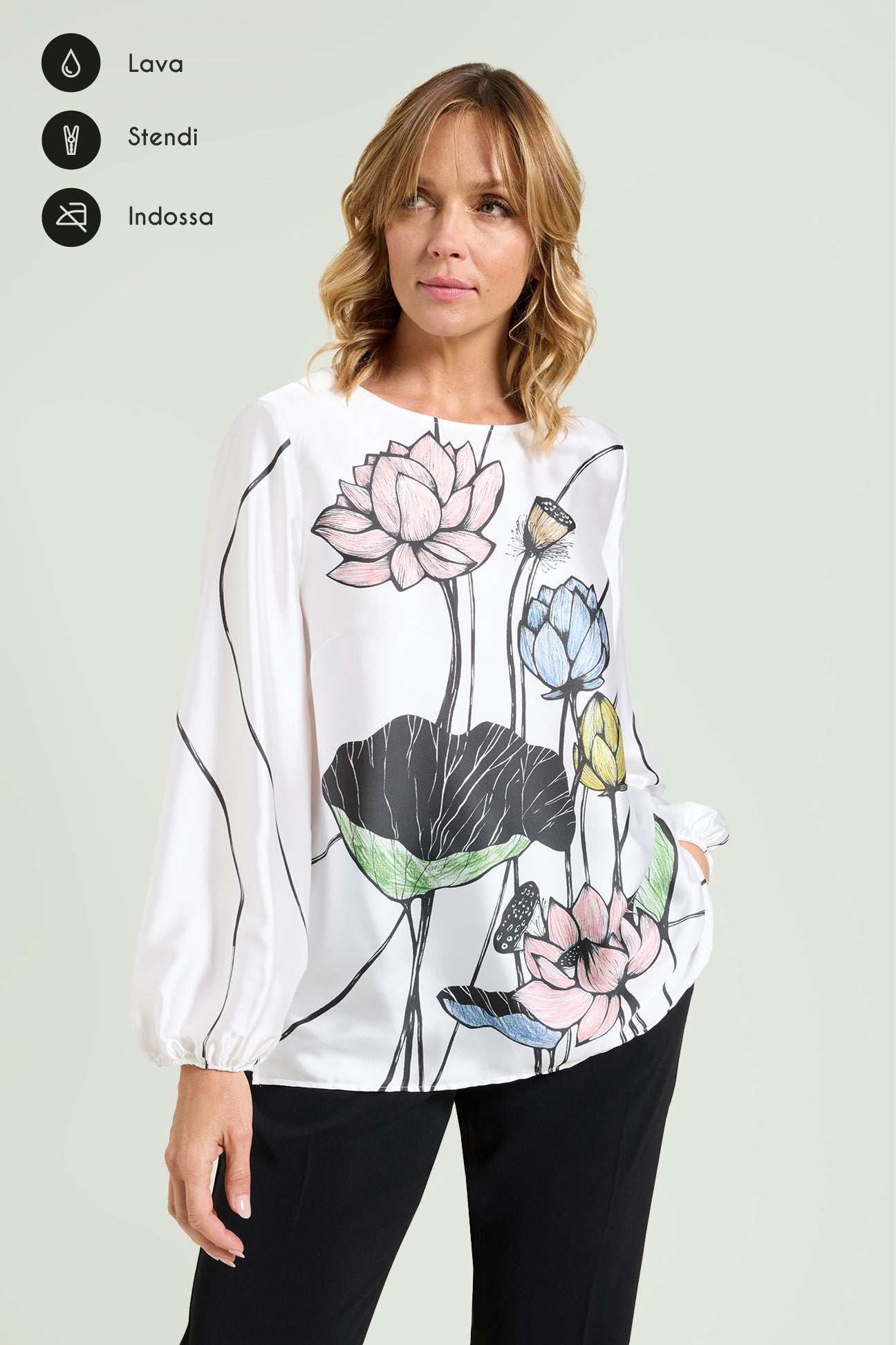 Blusa con Stampa Piazzata
