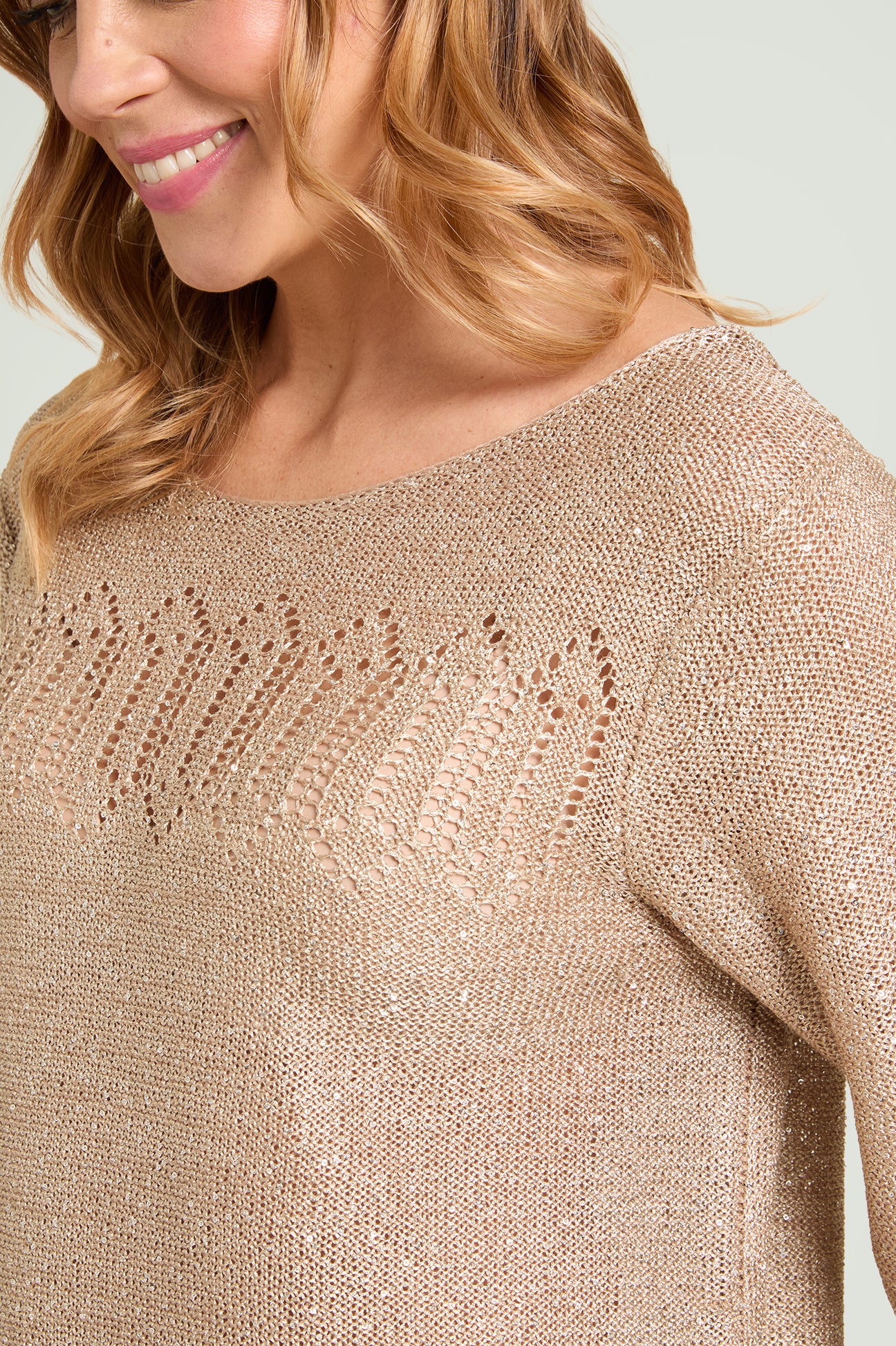 MAGLIA TRAFORATA FULL PAILLETTES