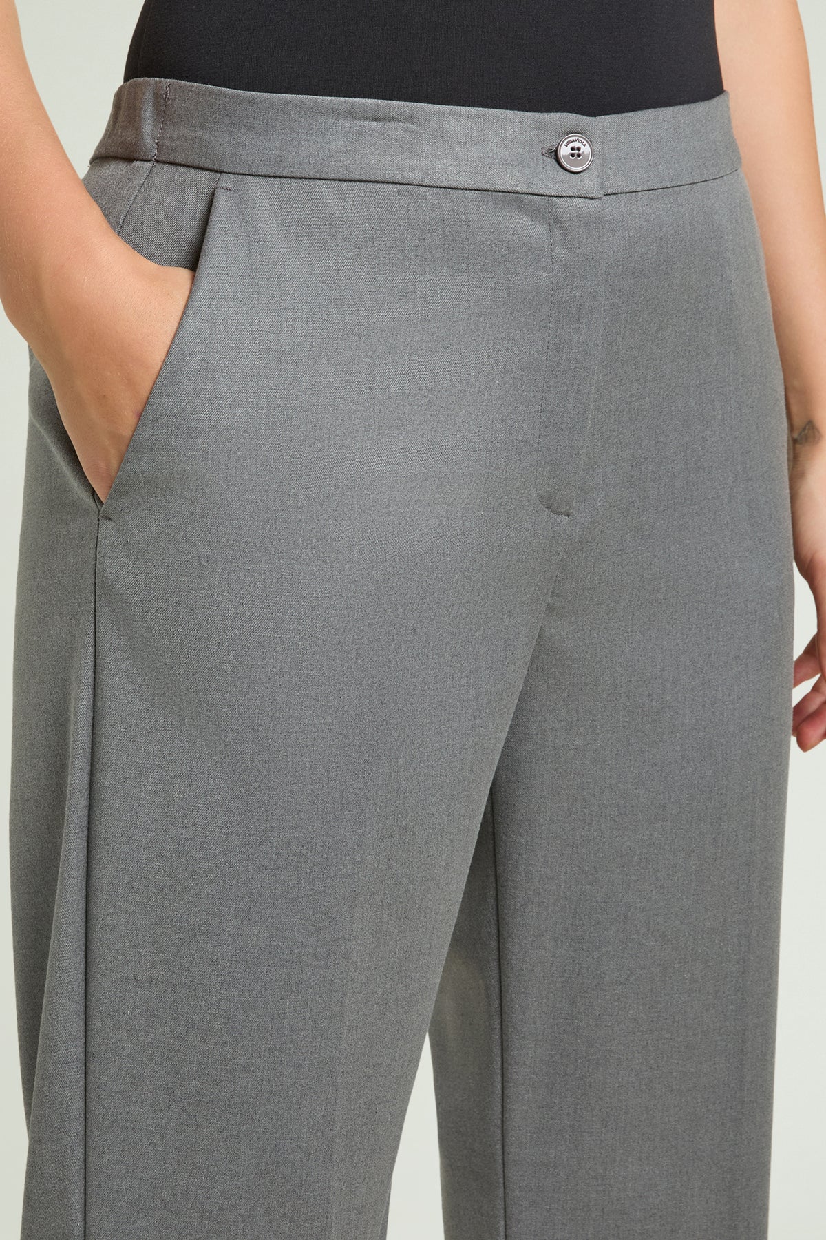 PANTALONI AMPI IN SAGLIA MELANGE