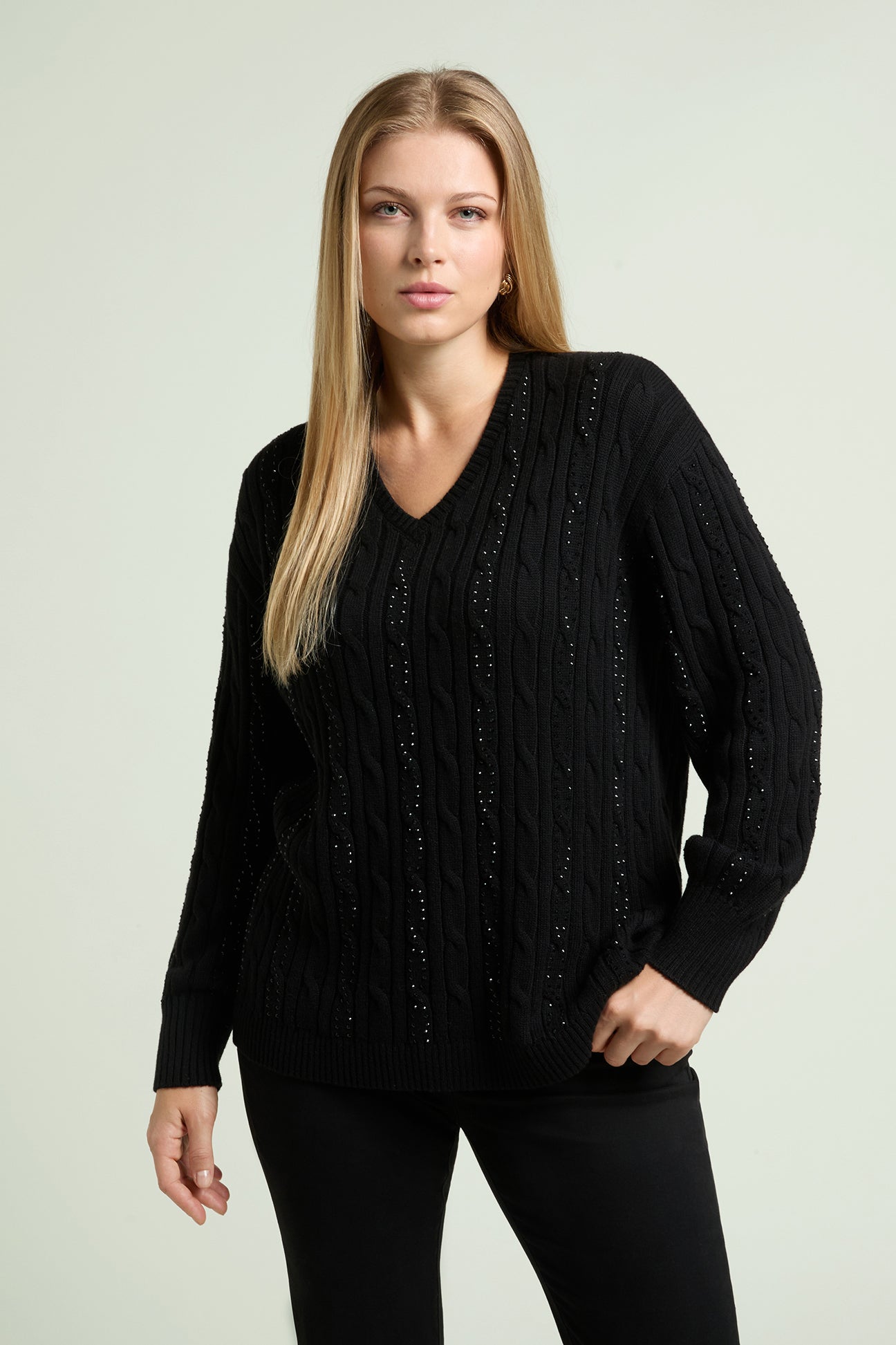 MAGLIA FULL TRECCE CON PUNTI LUCE