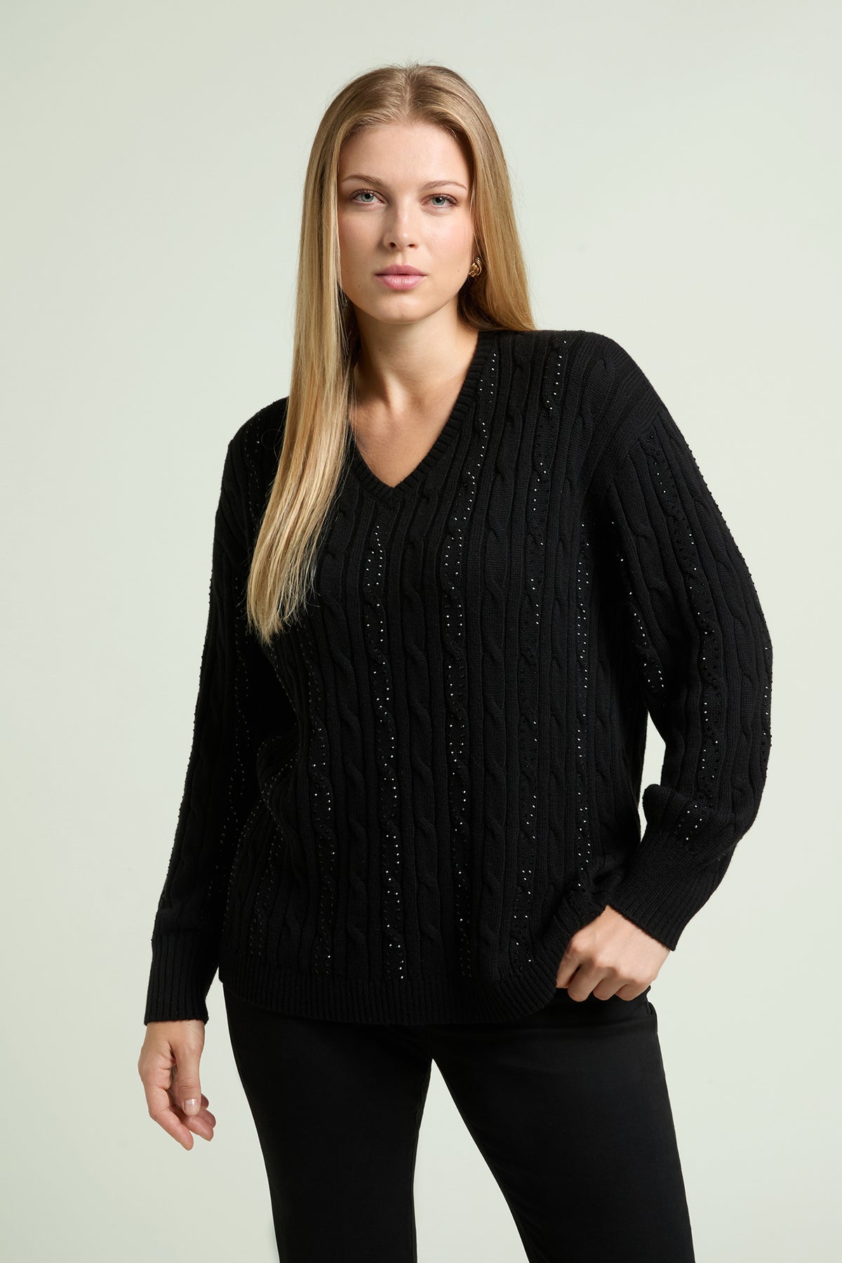MAGLIA FULL TRECCE CON PUNTI LUCE
