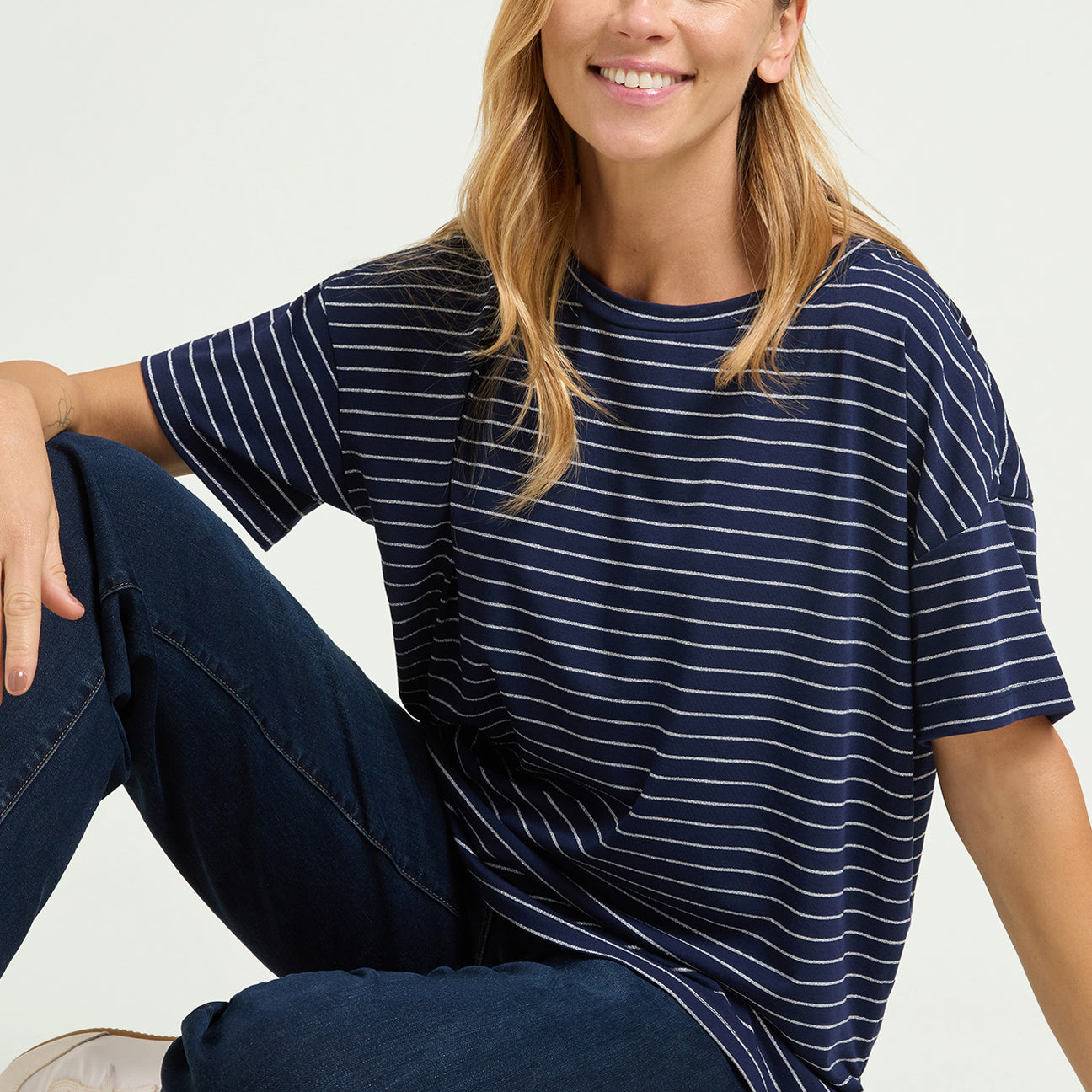 T-SHIRT A RIGHE LUREX