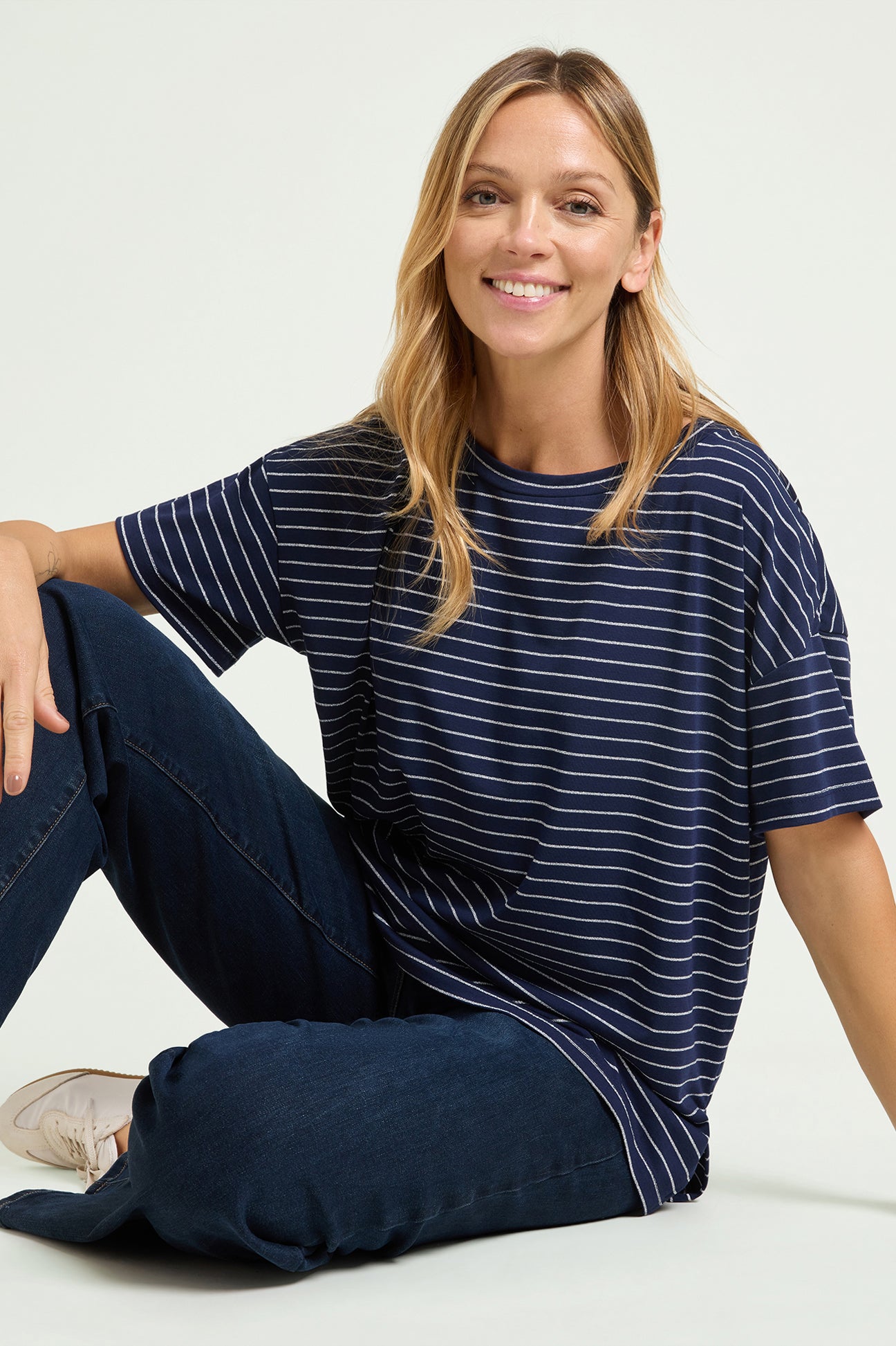 T-SHIRT A RIGHE LUREX