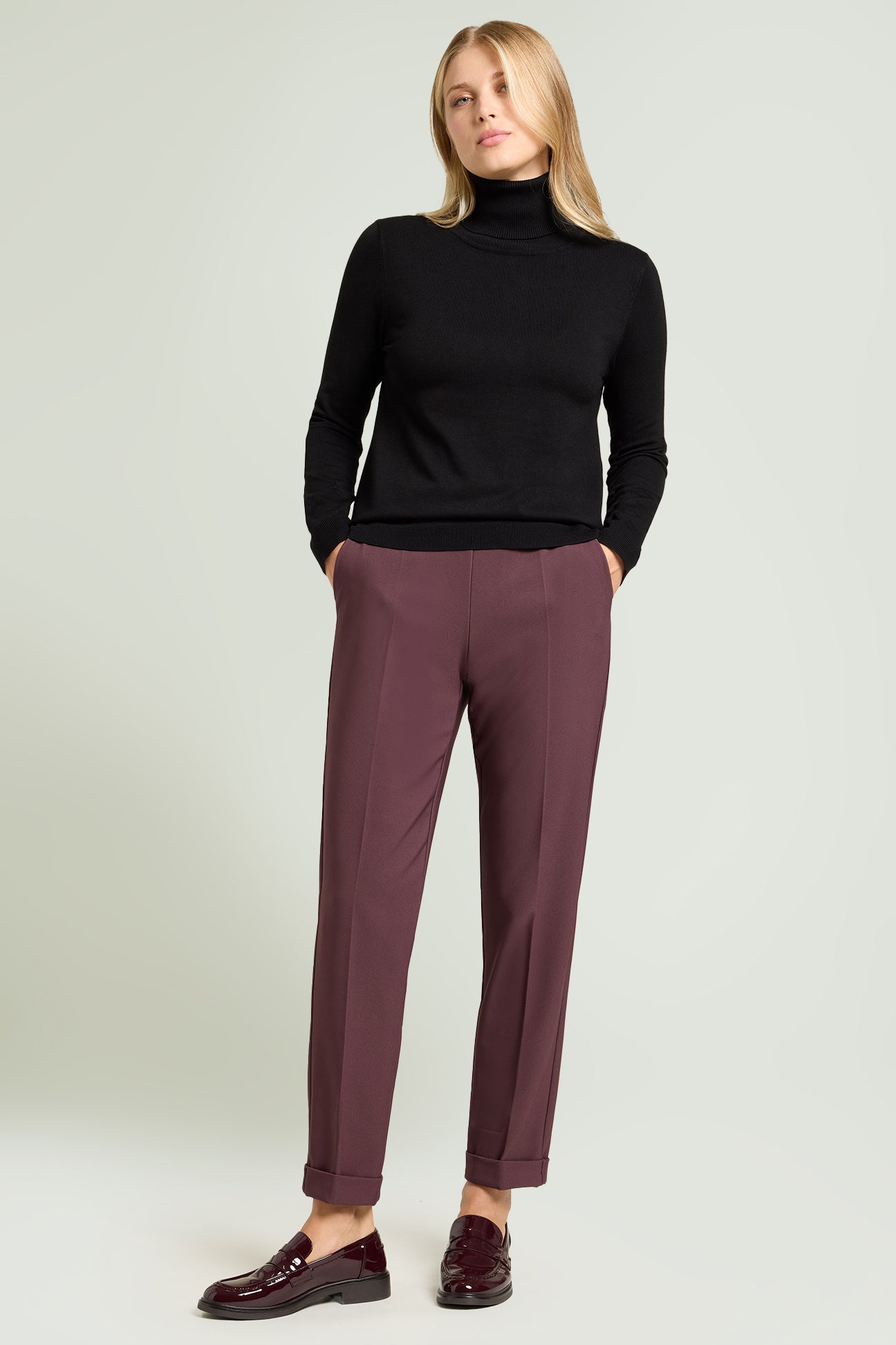 PANTALONI PULL-ON CHINOS CON RISVOLTO