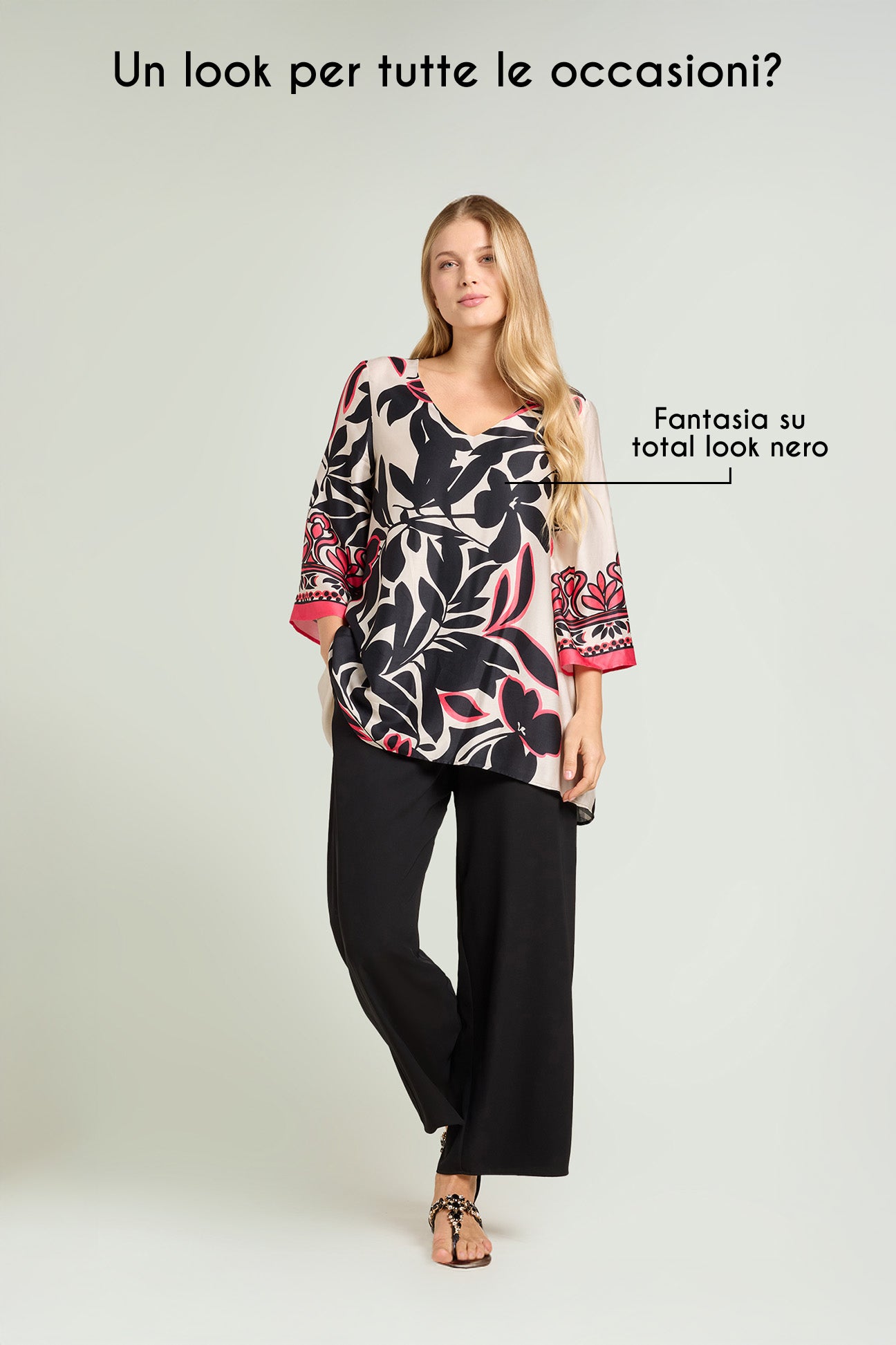 BLUSA IN SATIN STAMPATO