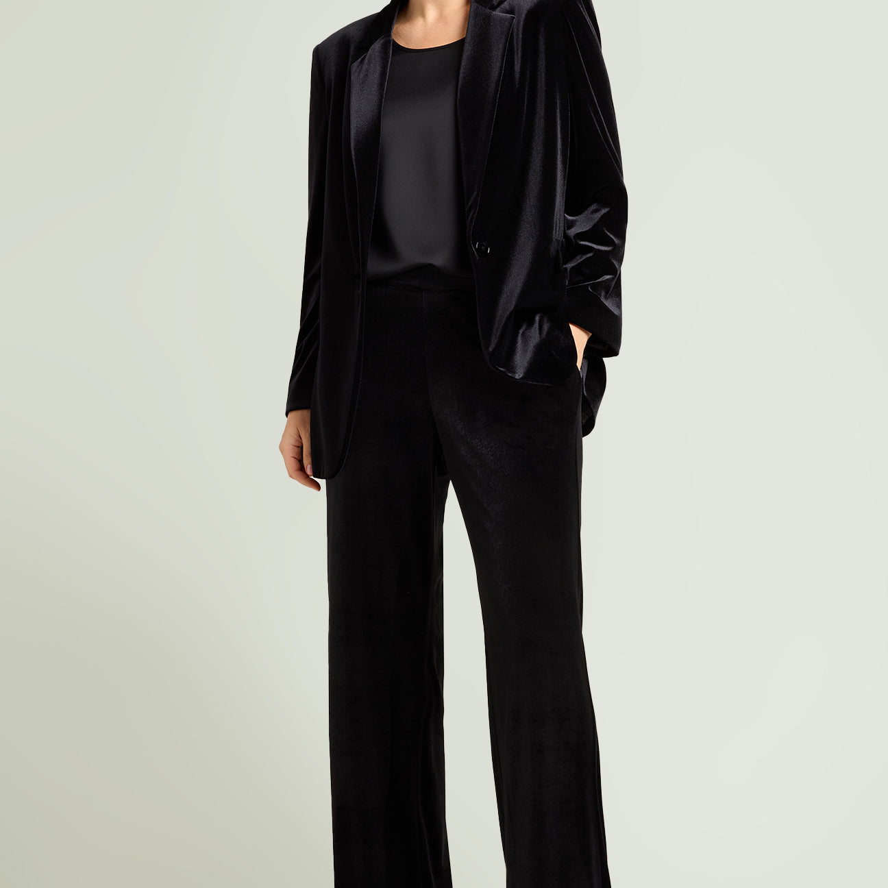 PANTALONI PUL-ON AMPI IN VELLUTO STRETCH