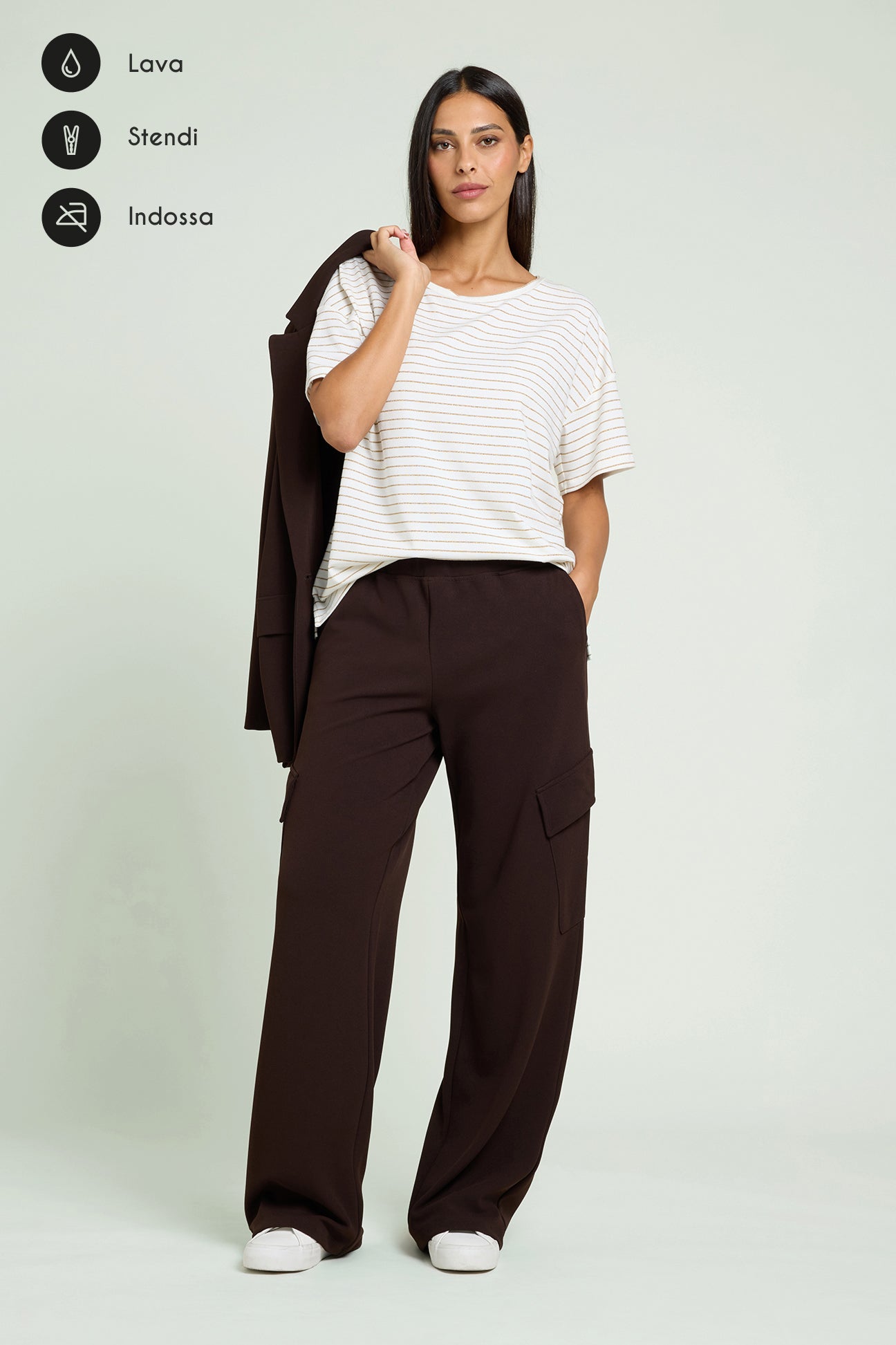PANTALONI CARGO IN SCUBA TWILL