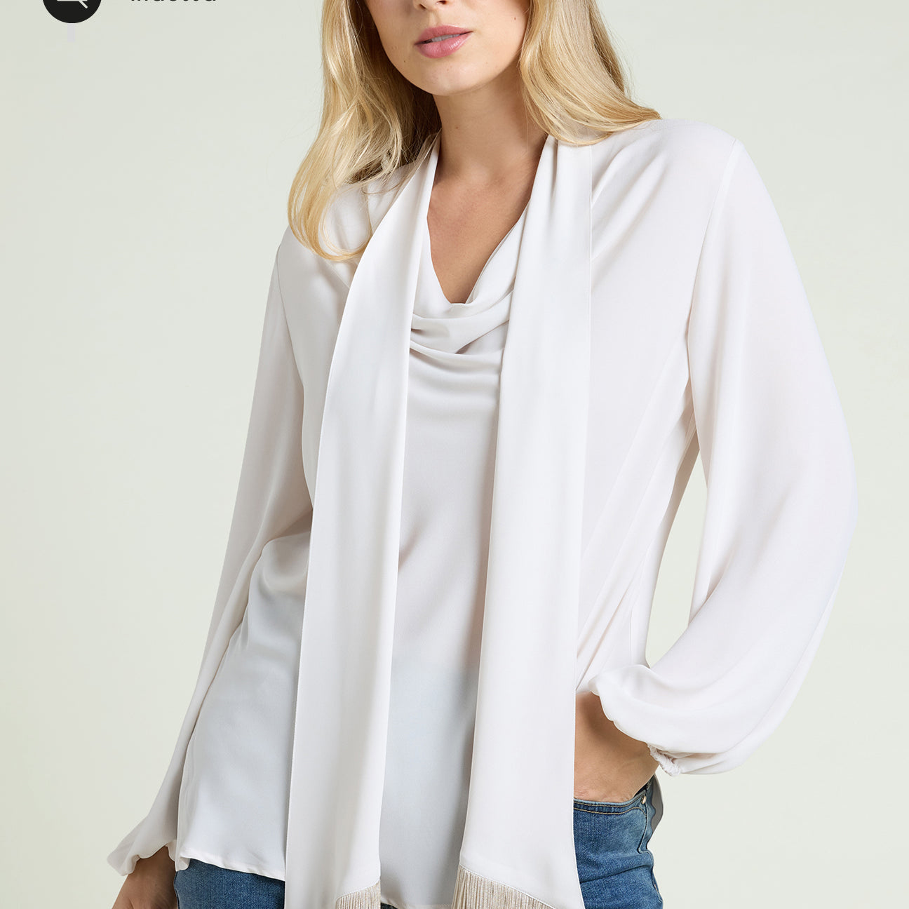 CAMICIA DRAPPEGGIATA CON SCIARPINA