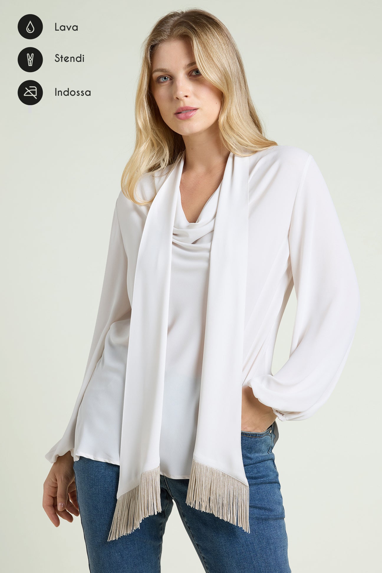 CAMICIA DRAPPEGGIATA CON SCIARPINA