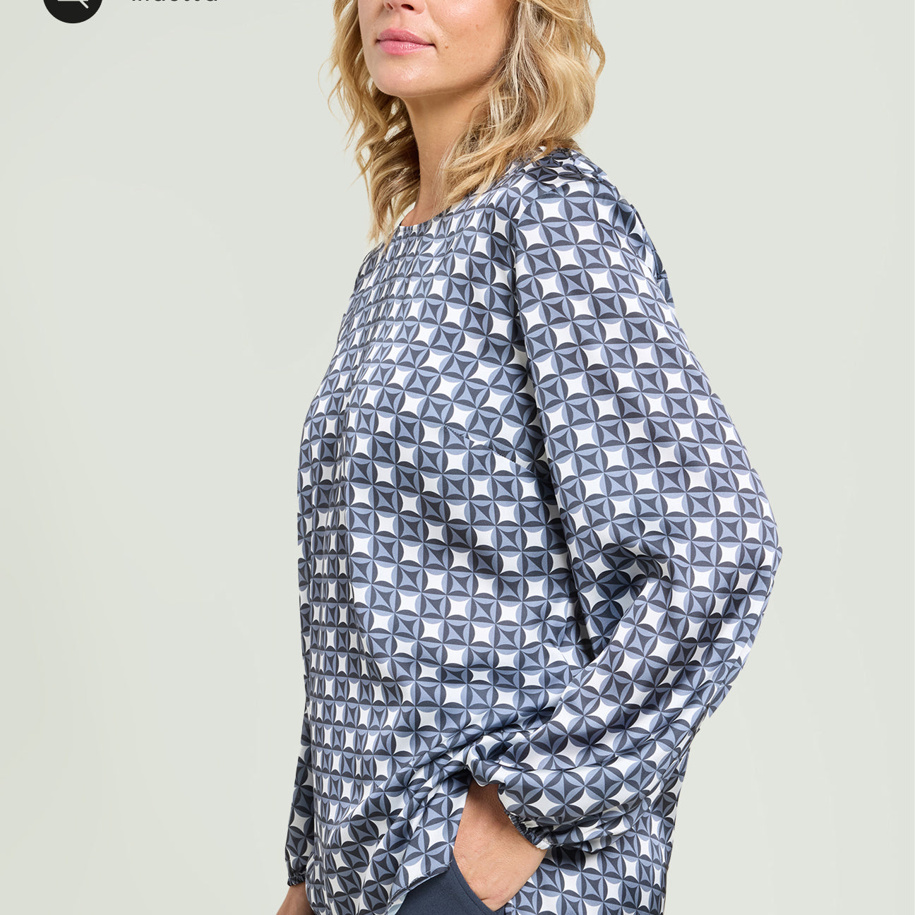 BLUSA IN SATIN STAMPATO