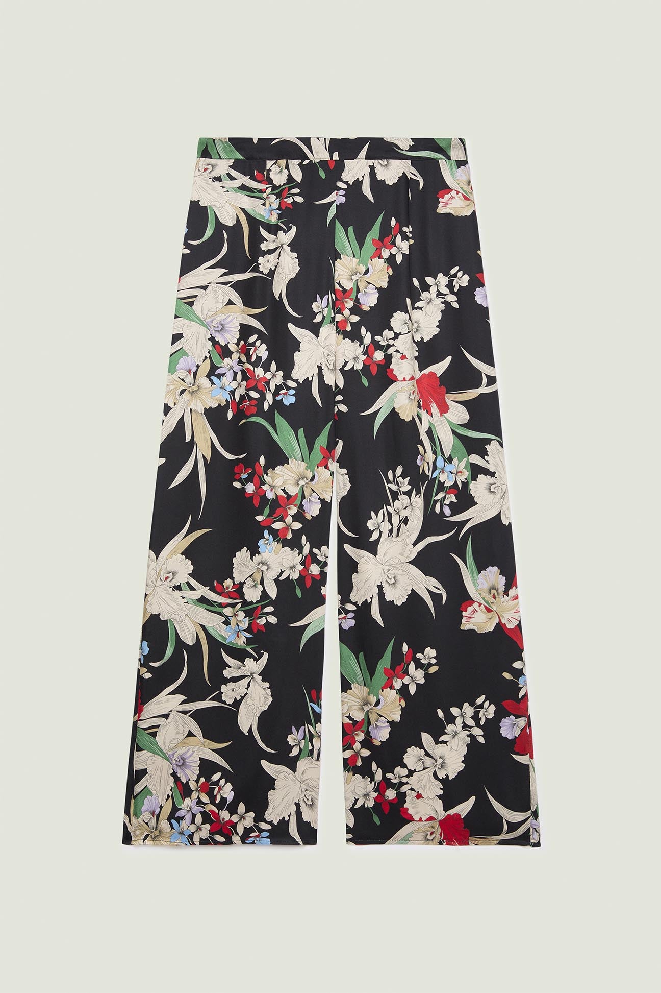 PANTALONI IN SATIN STAMPATO
