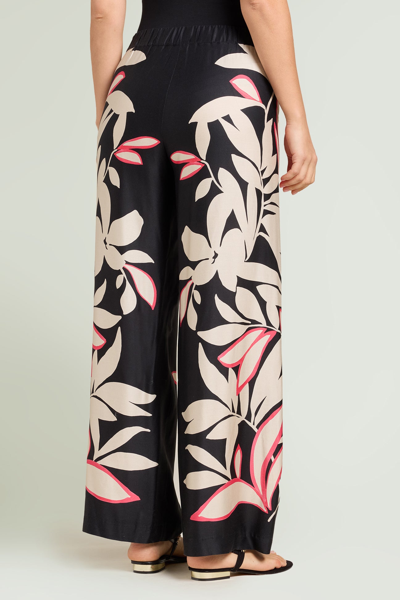 PANTALONI IN SATIN STAMPATO