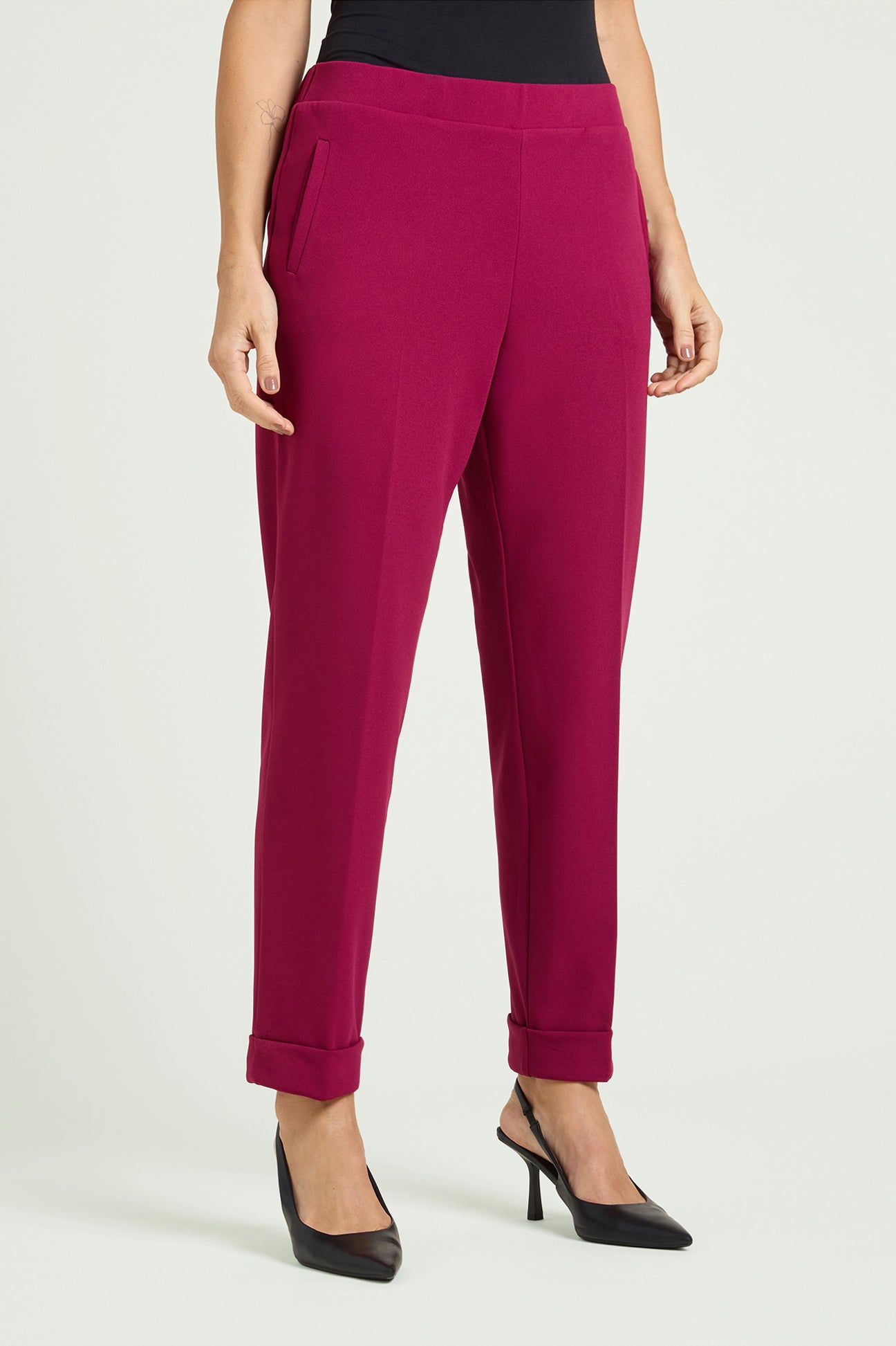 PANTALONI PULL-ON CHINOS IN CREPE