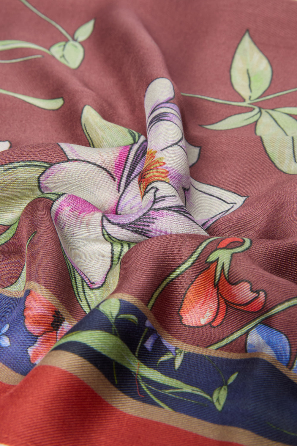 SCIARPA-FOULARD CON STAMPA FLOREALE
