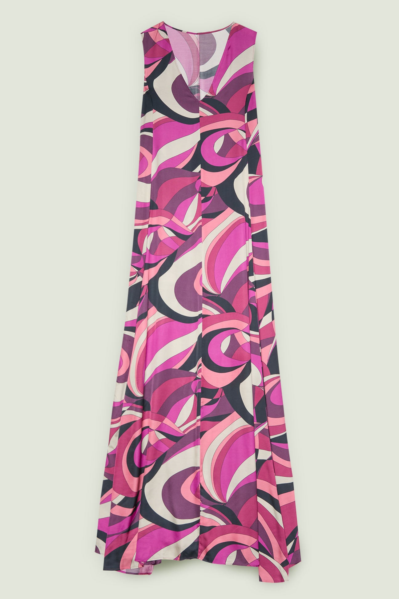 ABITO LUNGO IN SATIN STAMPATO