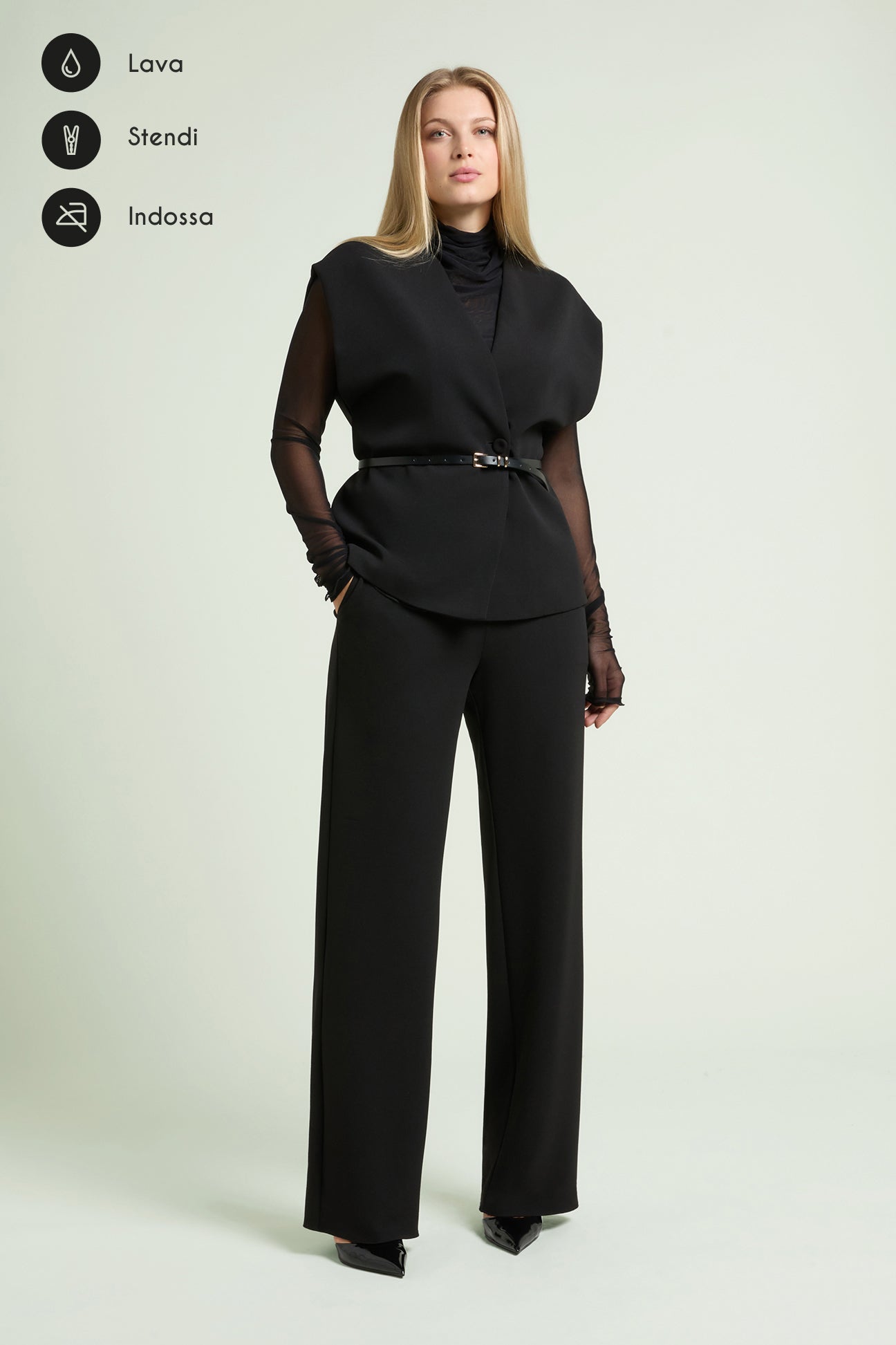 PANTALONI PULL-ON AMPI IN CREPE