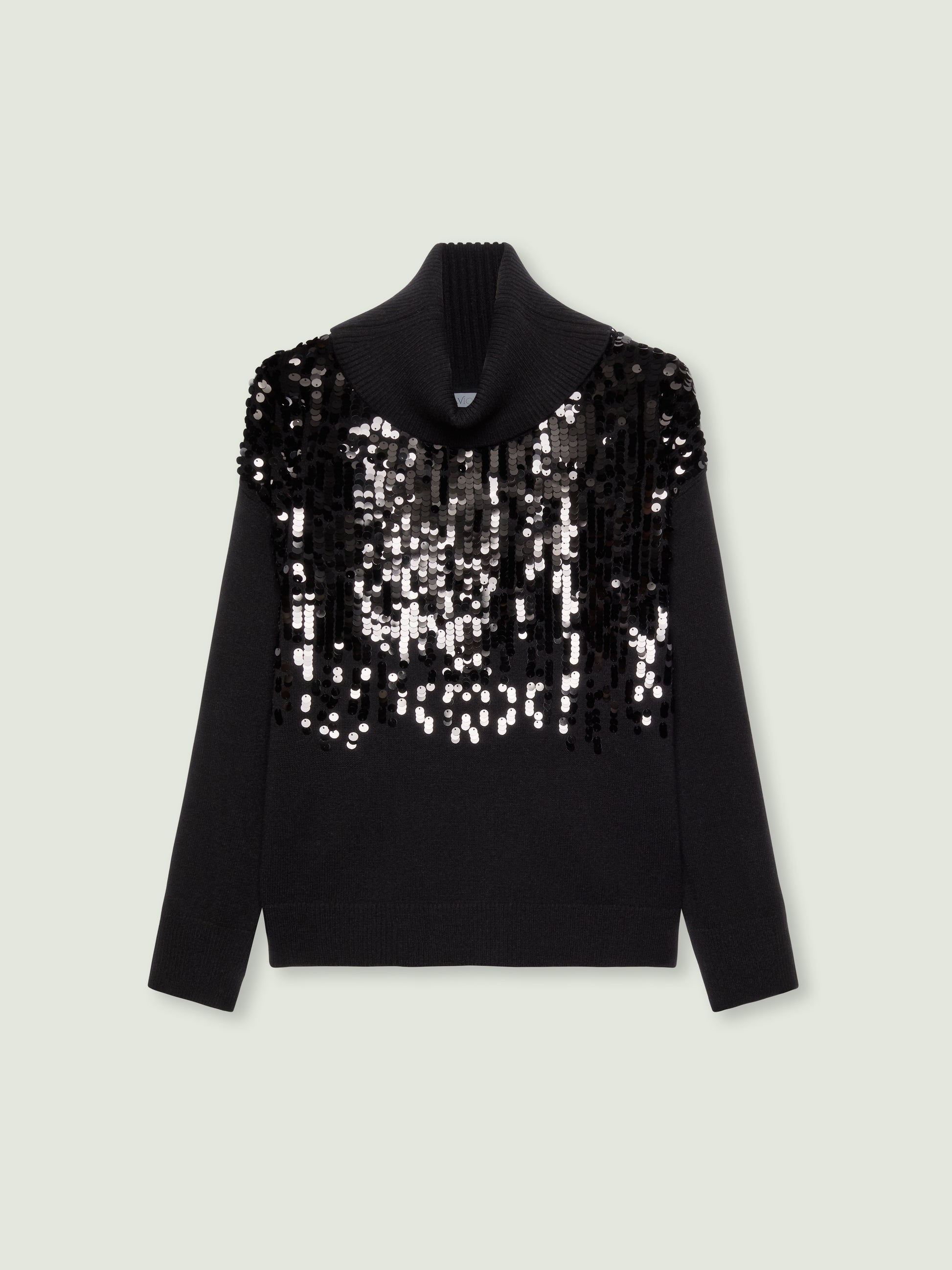 MAGLIA RICAMATA CON COLLO STACCABILE