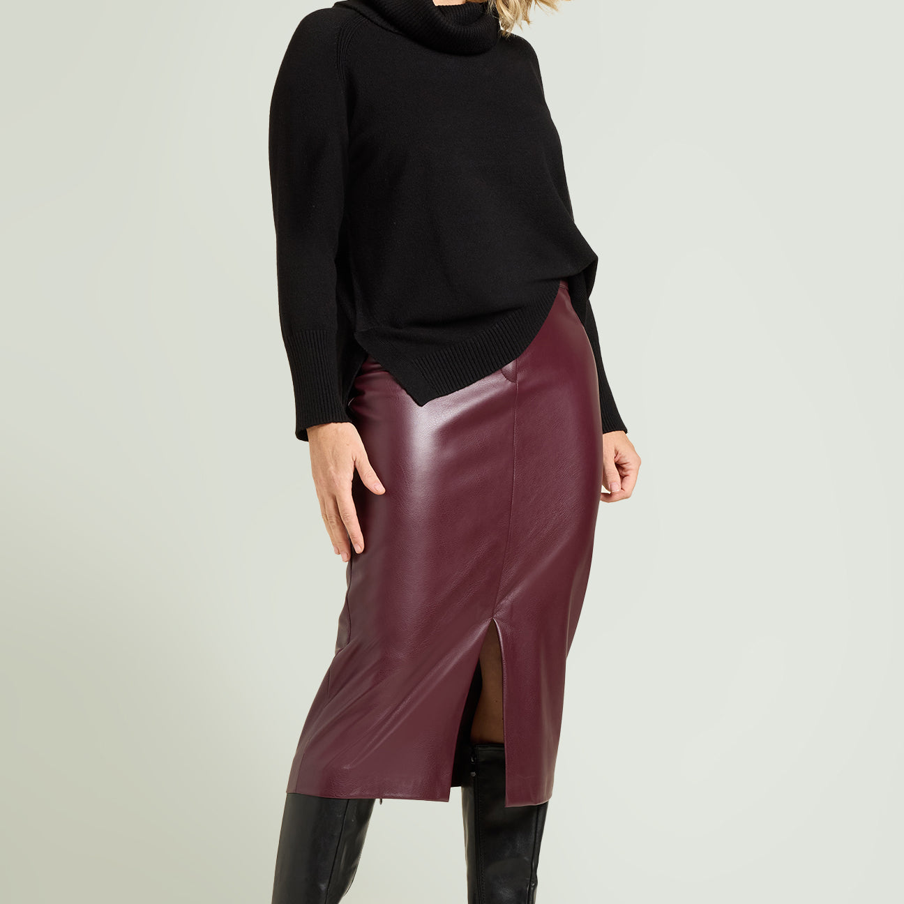 GONNA LUNGA IN TESSUTO SPALMATO