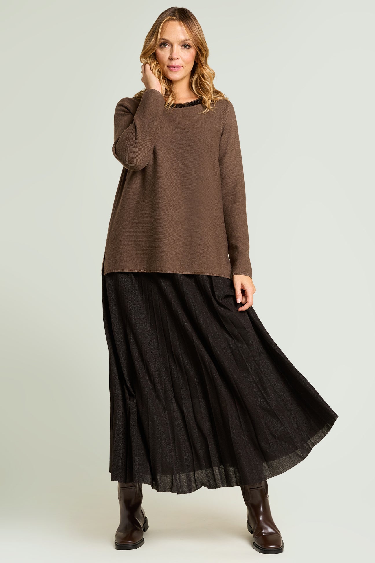 MAGLIA RICAMATA PUNTO LINKS