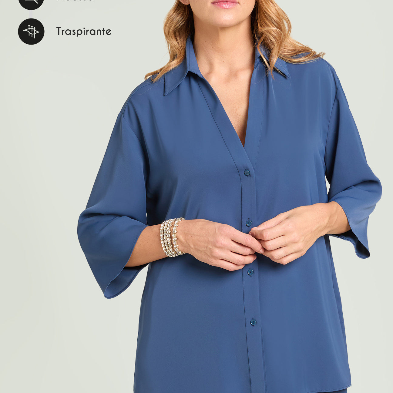 CAMICIA IN TESSUTO FLUIDO SILKY TOUCH