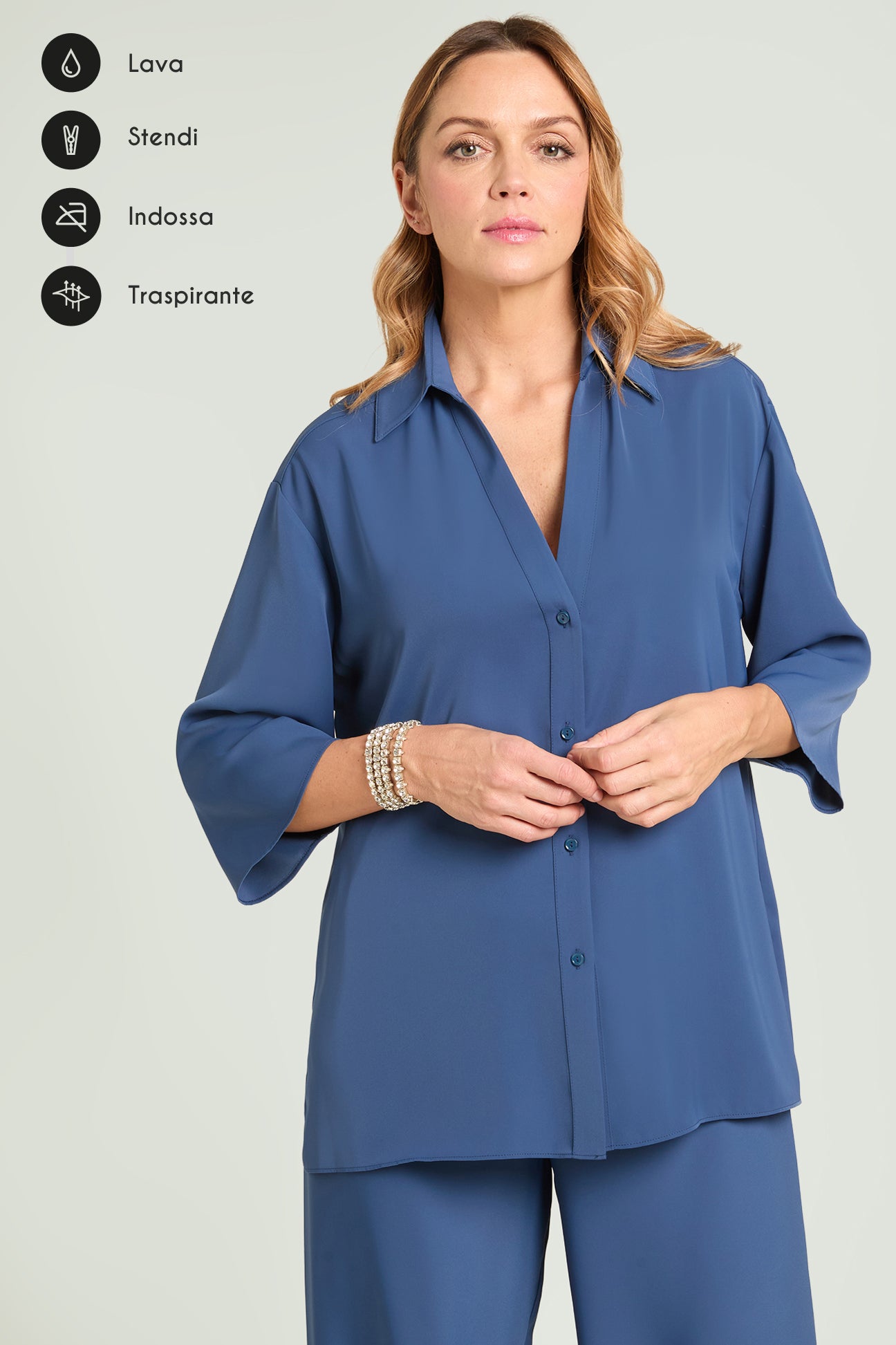 CAMICIA IN TESSUTO FLUIDO SILKY TOUCH
