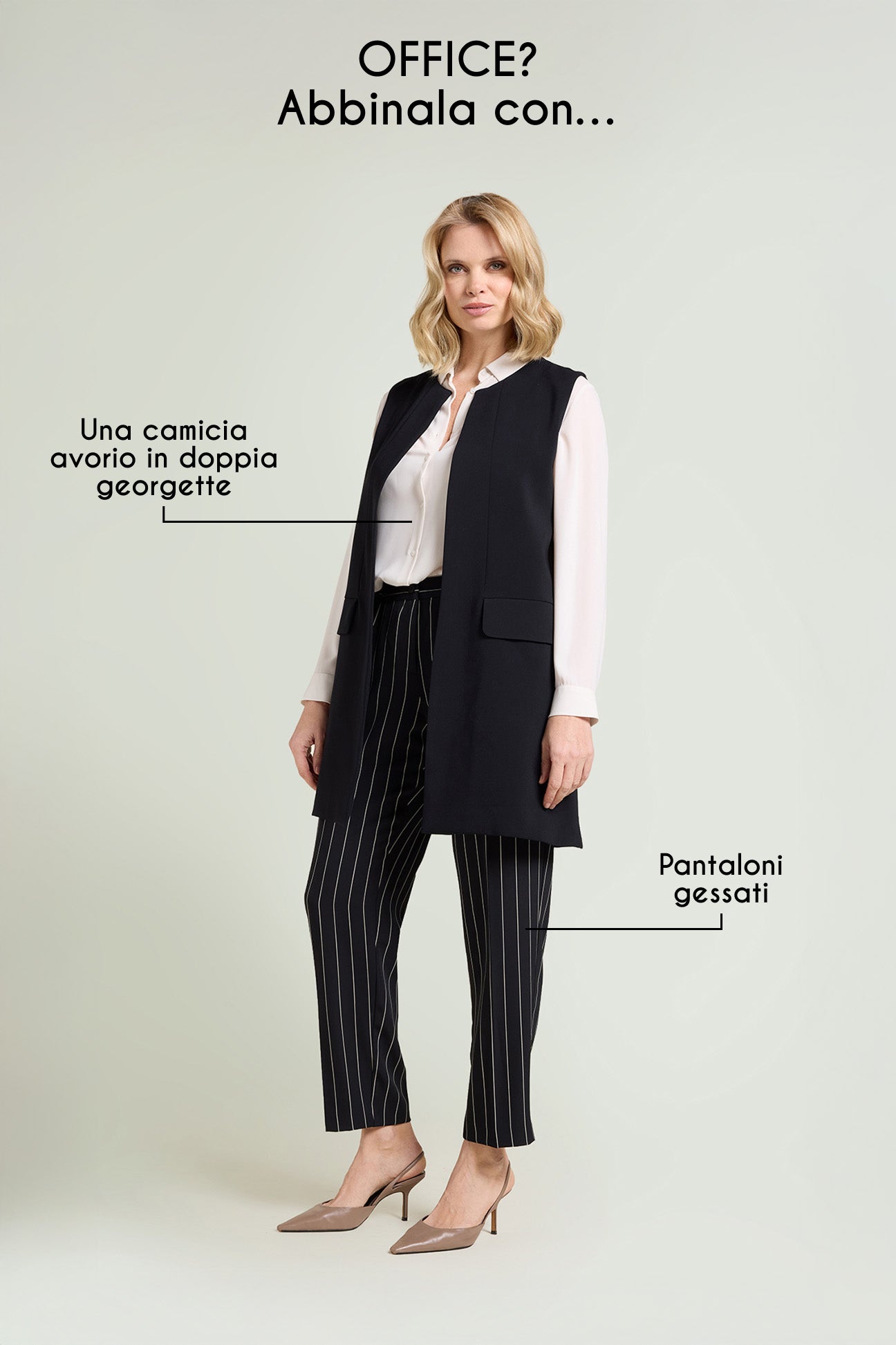 GILET IN CREPE CADY