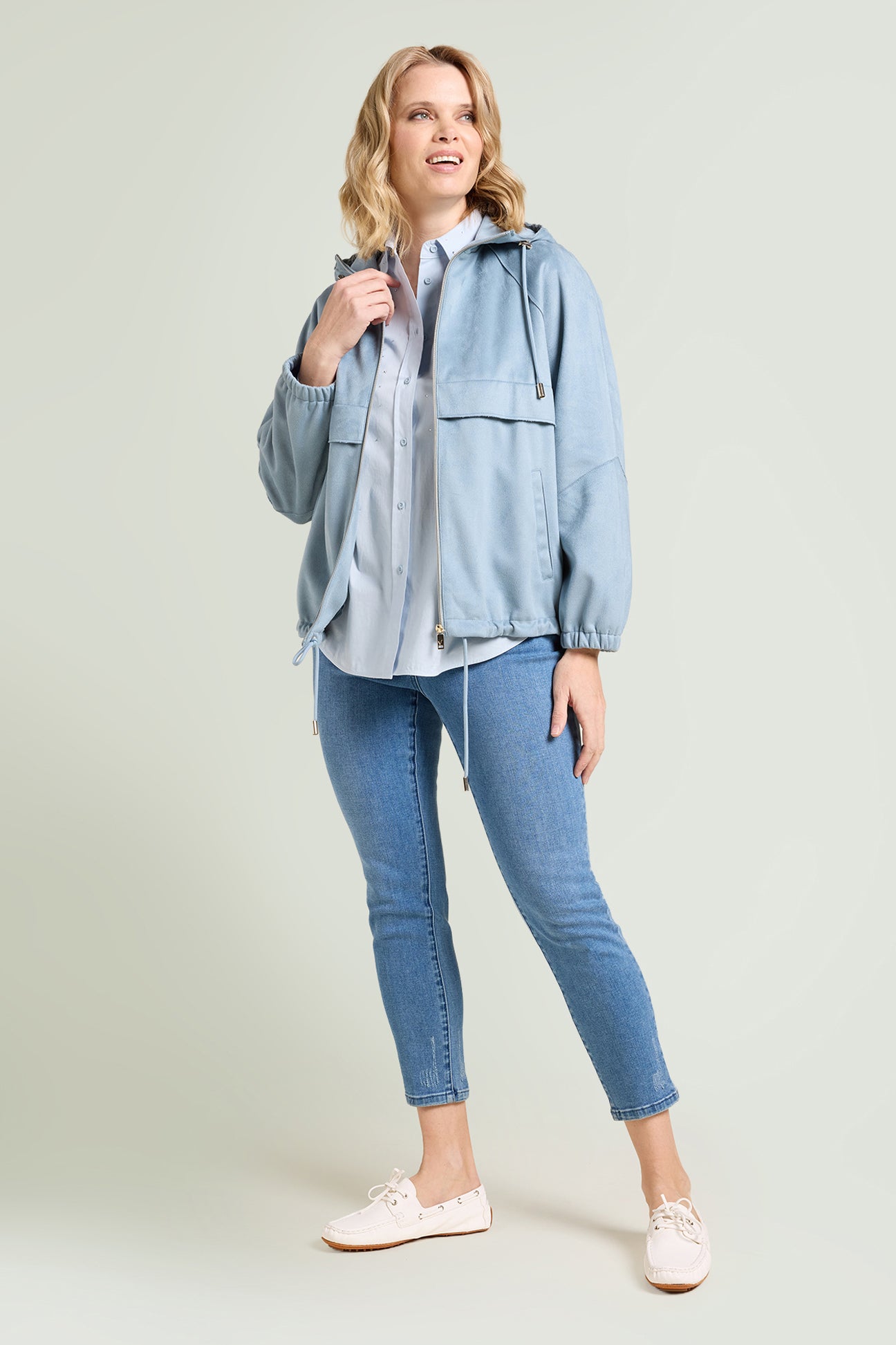 CAMICIA IN POPELINE CON PUNTI LUCE