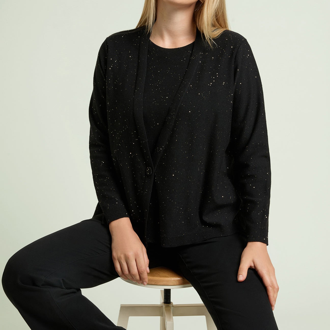 MAGLIA EFFETTO TWIN-SET CON PUNTI LUCE