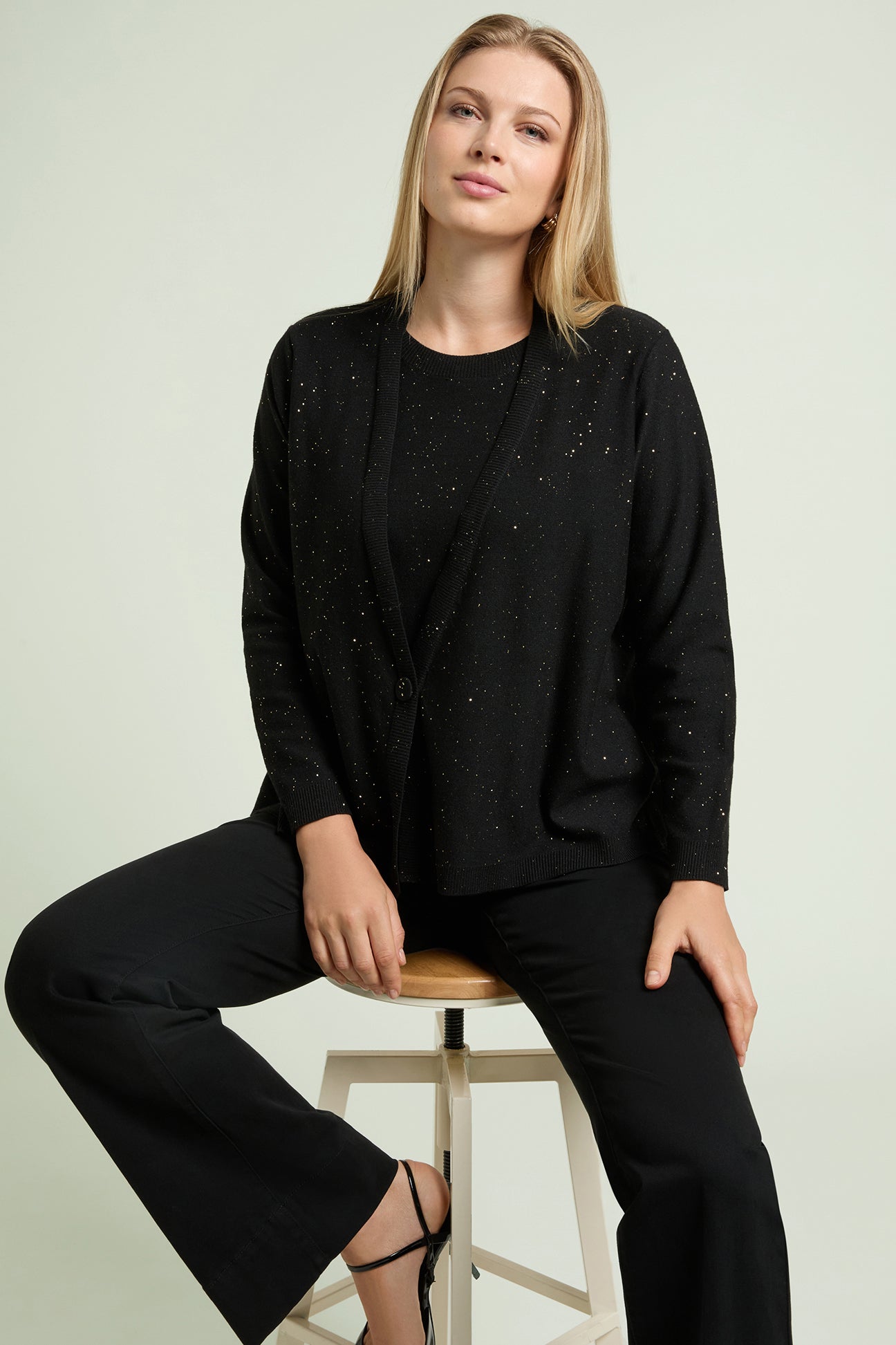 MAGLIA EFFETTO TWIN-SET CON PUNTI LUCE