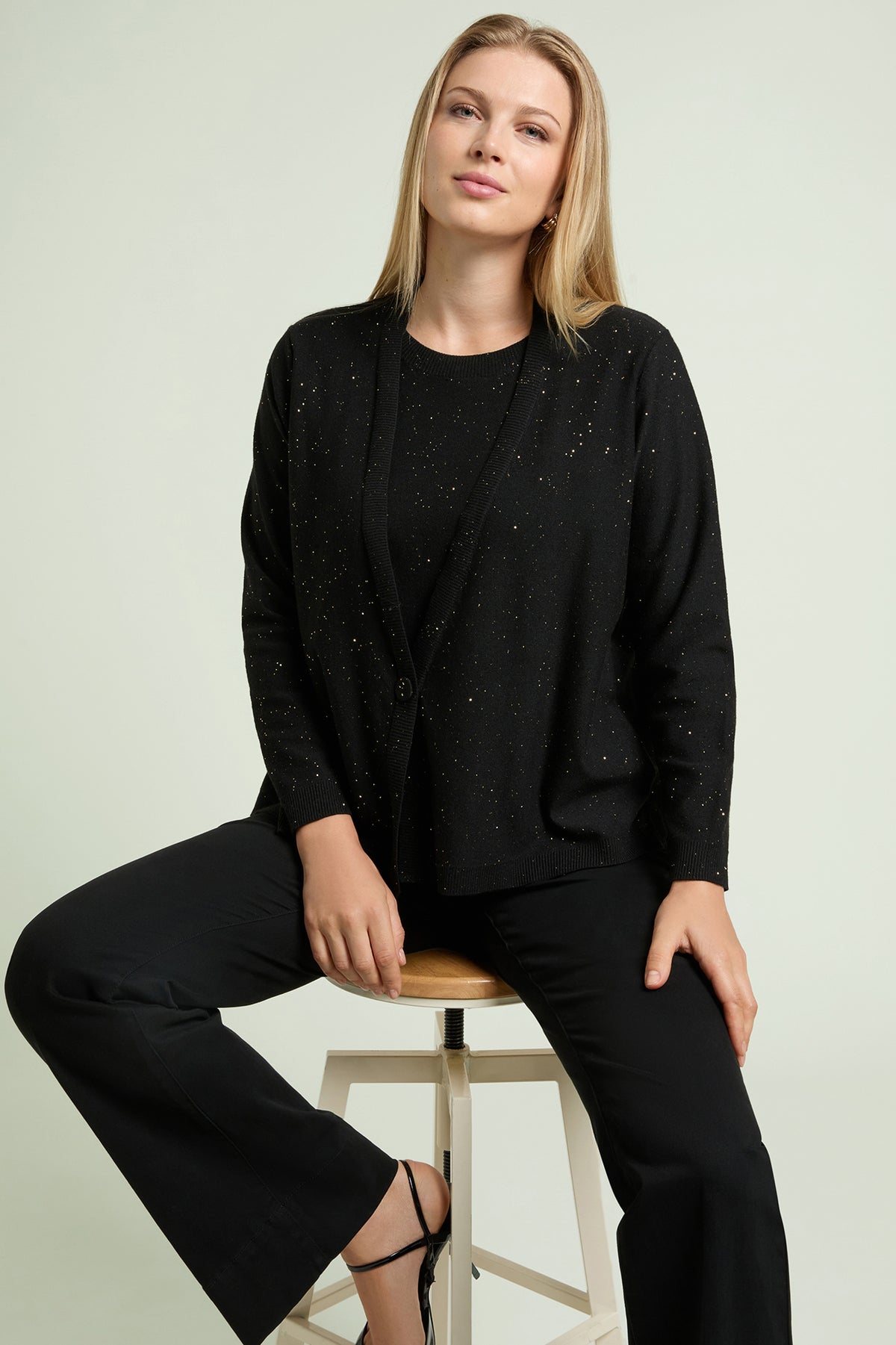 MAGLIA EFFETTO TWIN-SET CON PUNTI LUCE