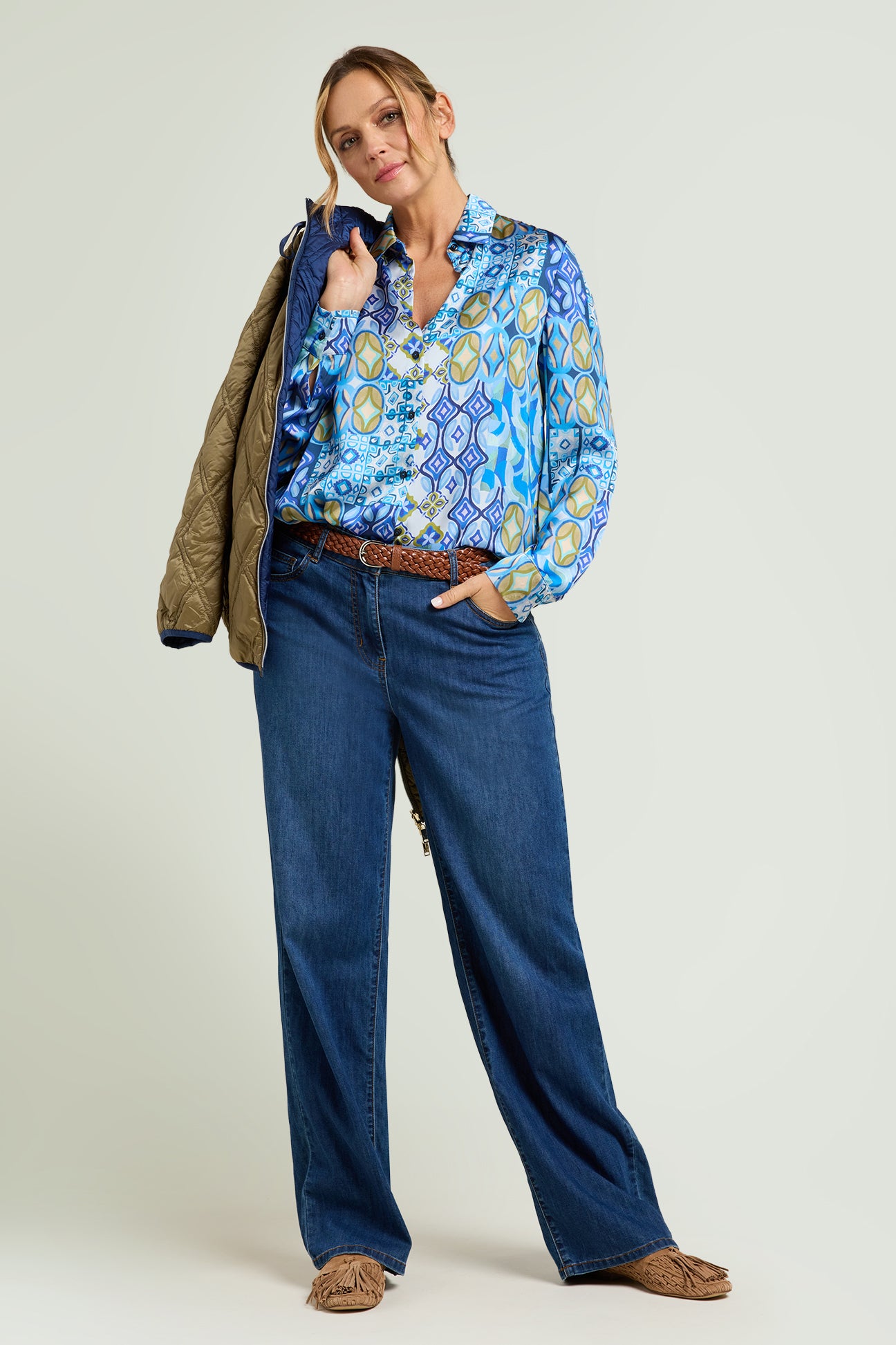 CAMICIA IN SATIN STAMPATO