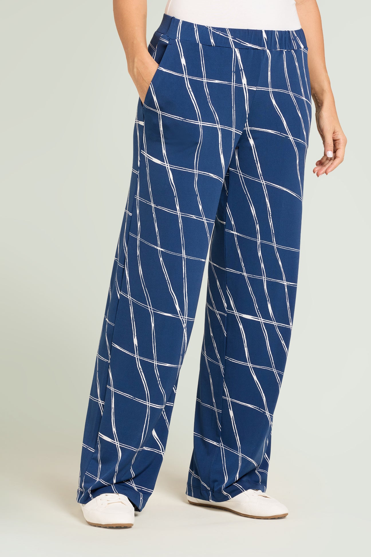 PANTALONI PULL-ON IN JERSEY STAMPATO