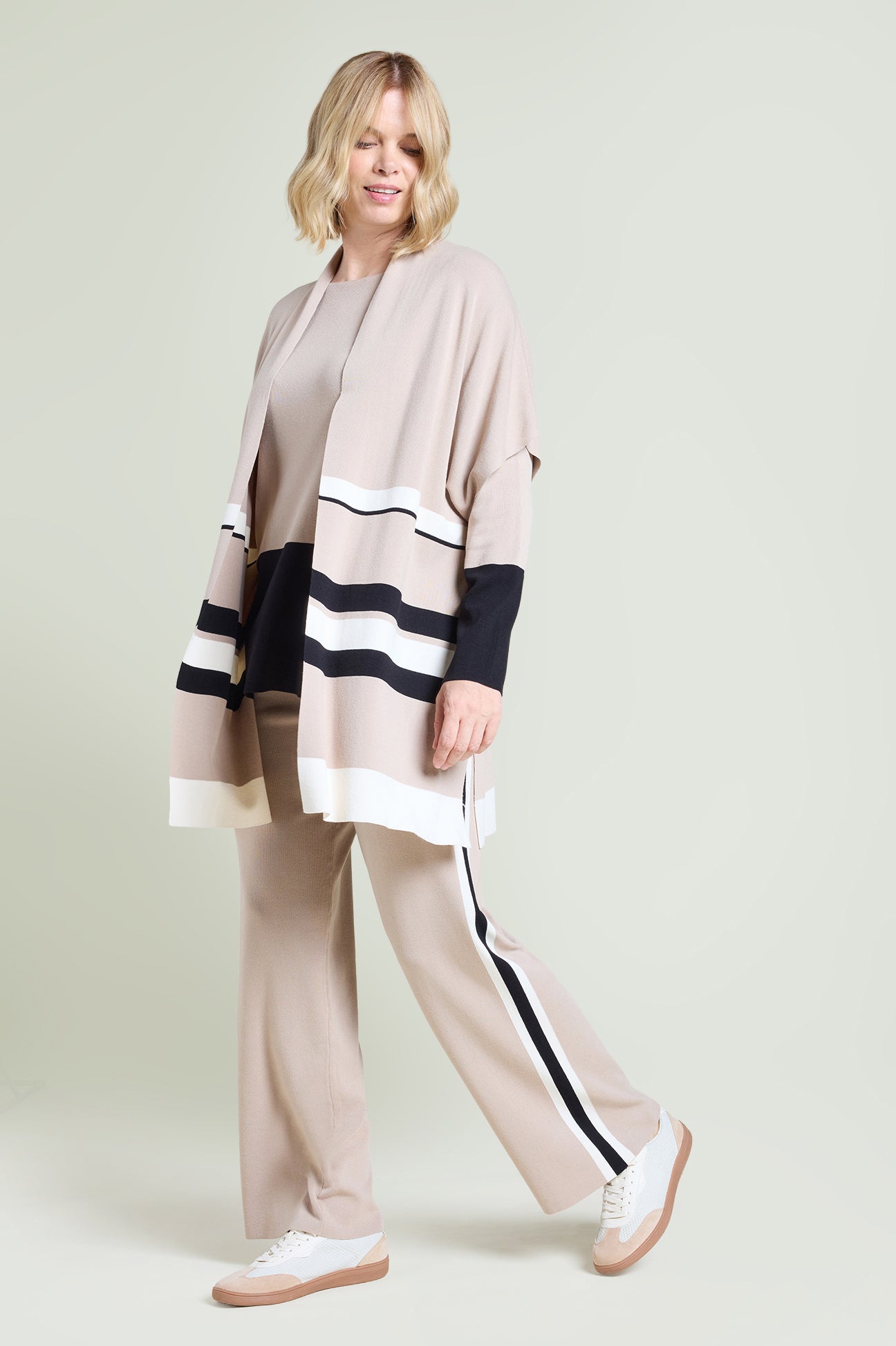 CARDIGAN A RIGHE COLOR BLOCK
