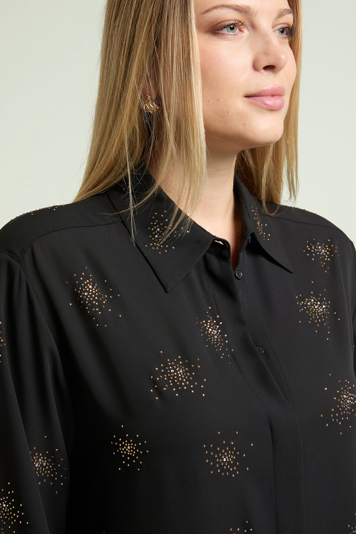 CAMICIA IN DOPPIA GEORGETTE CON PUNTI LUCE