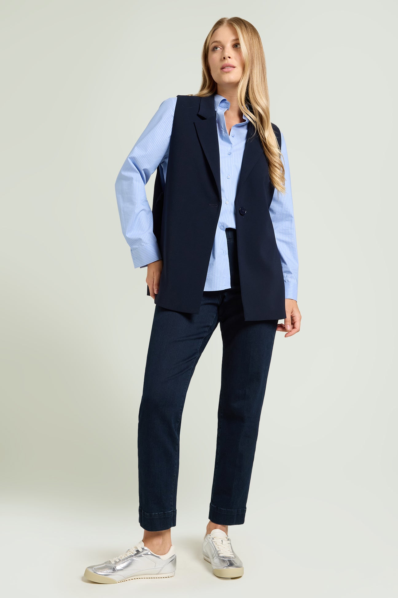 CAMICIA IN POPELINE CON RIGA LUREX