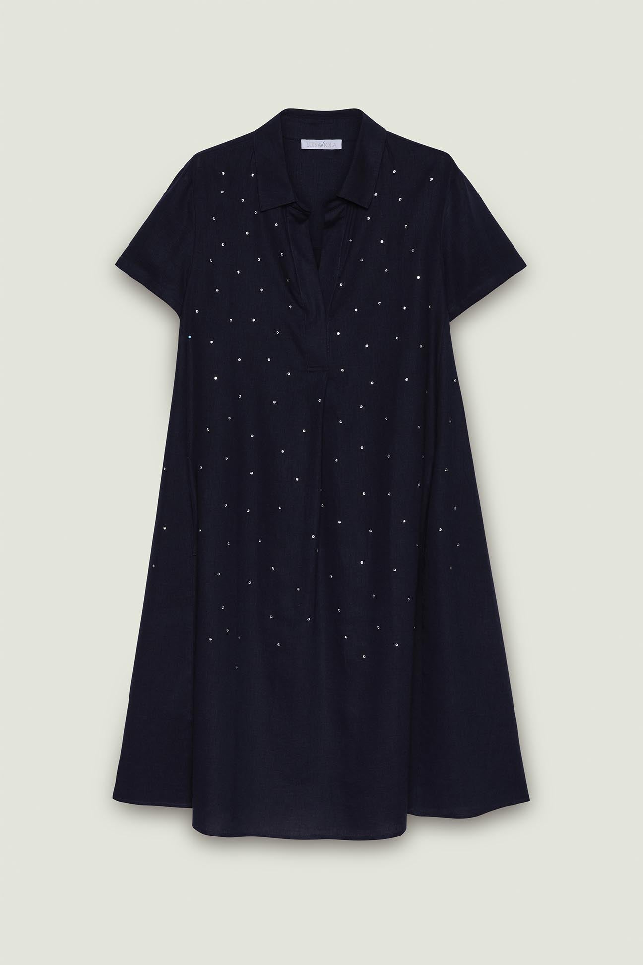 ABITO IN LINO-VISCOSA CON PUNTI LUCE