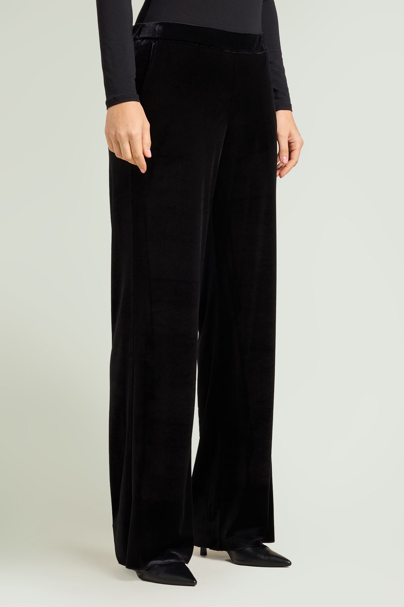 PANTALONI PUL-ON AMPI IN VELLUTO STRETCH