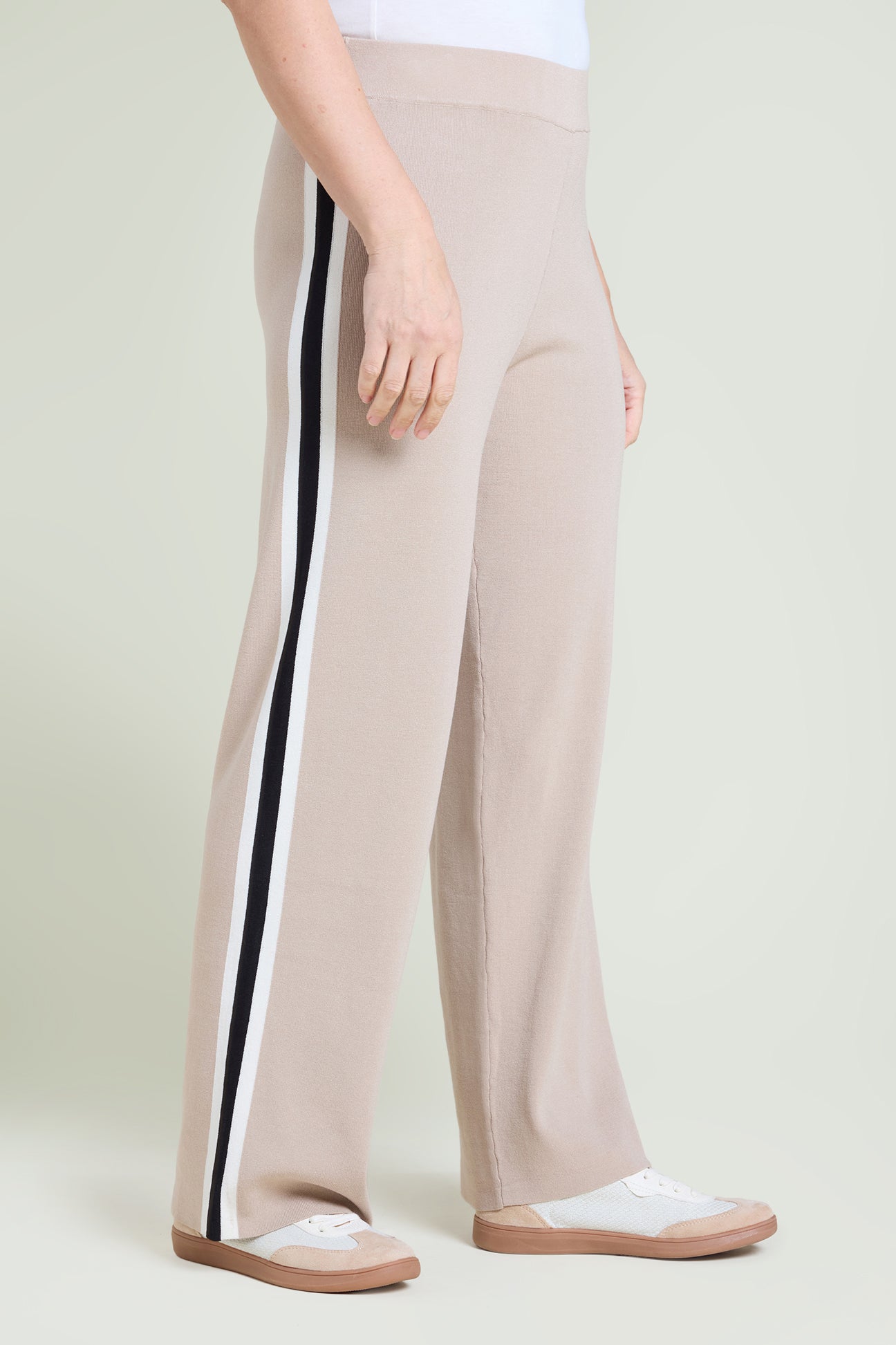 PANTALONI PULL-ON IN MAGLIA CON BANDE