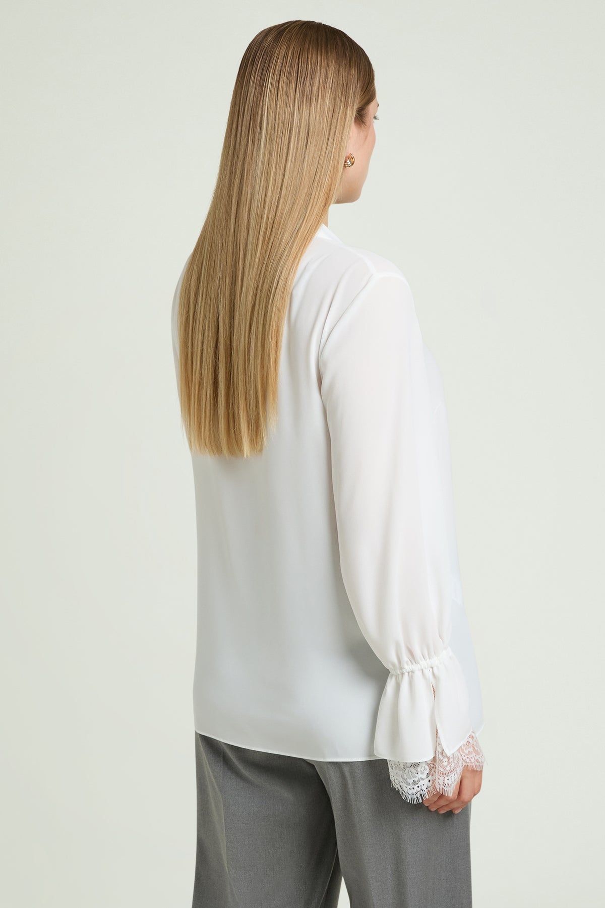 CAMICIA CON POLSO IN PIZZO