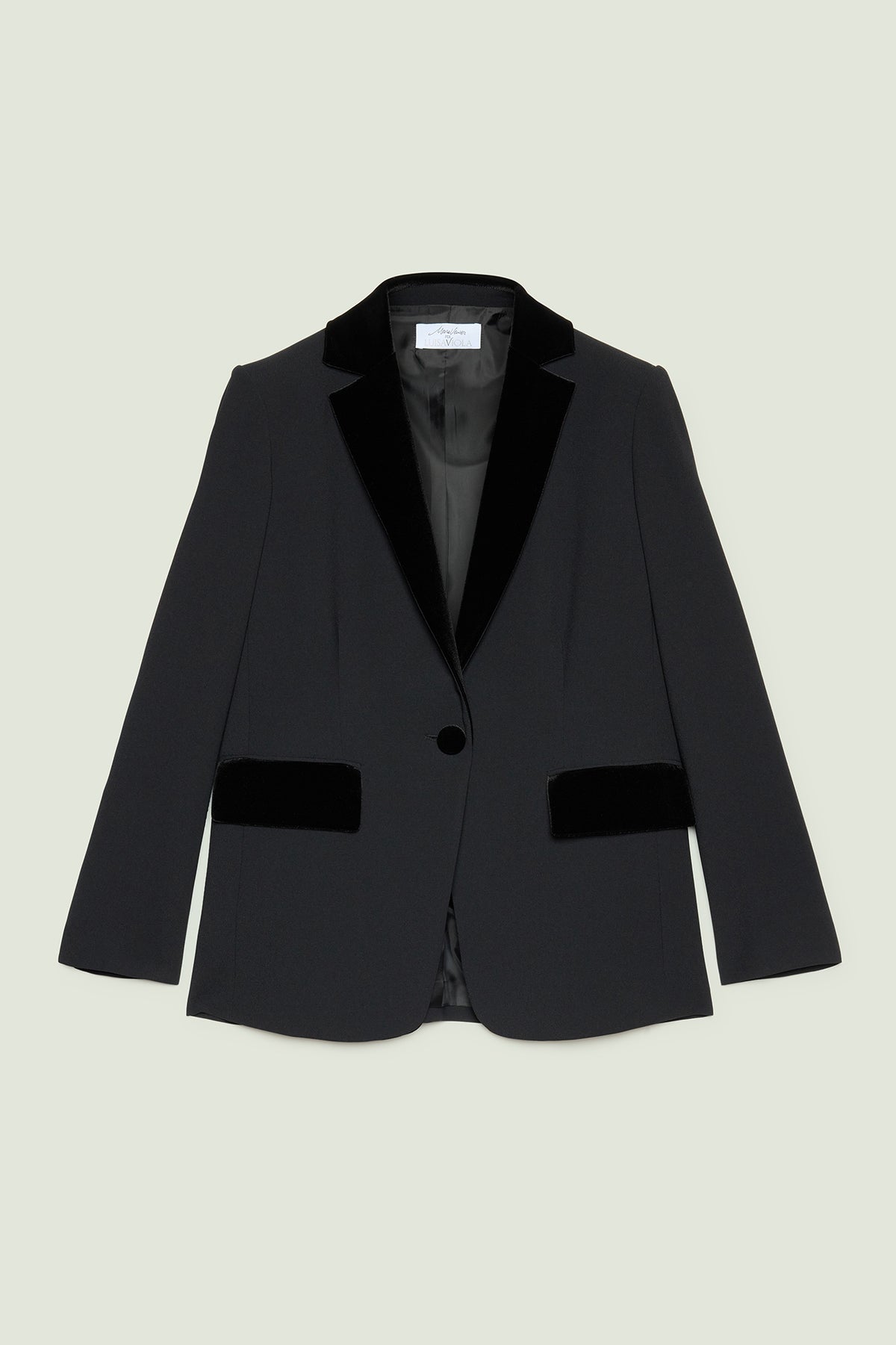 BLAZER IN CREPE CON DETTAGLI IN VELLUTO