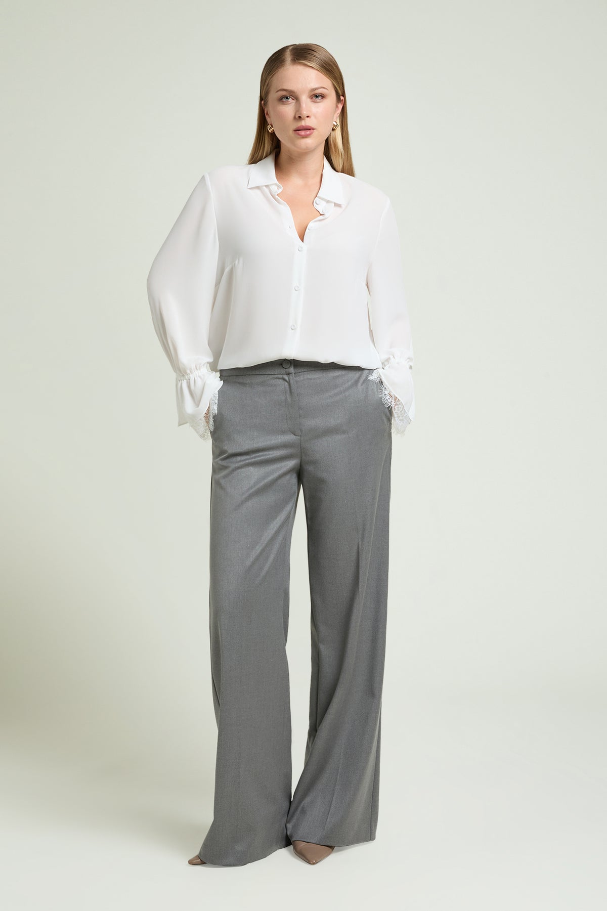CAMICIA CON POLSO IN PIZZO