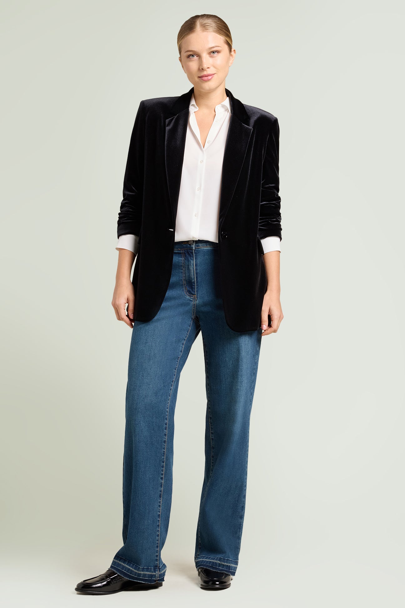 BLAZER IN VELLUTO STRETCH