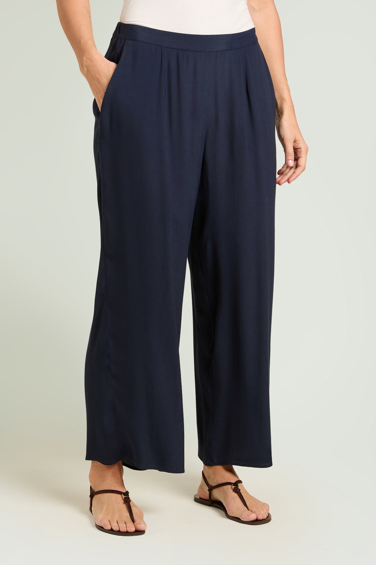 PANTALONI AMPI IN MAROCAINE