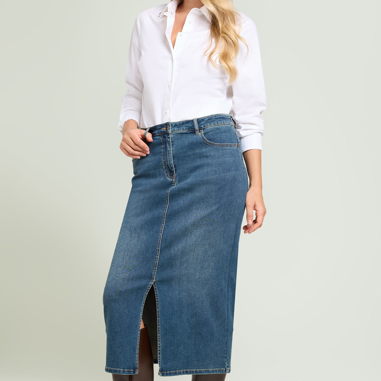 GONNA LUNGA IN JEANS