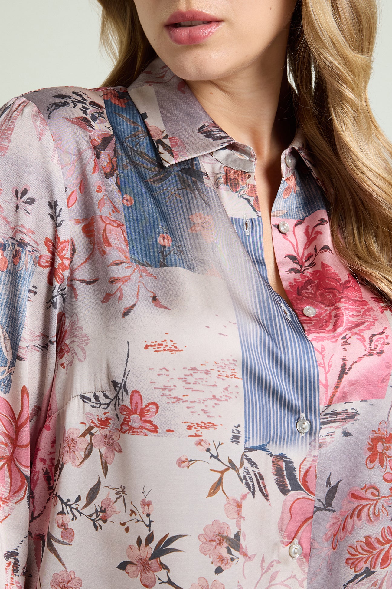 CAMICIA IN SATIN STAMPATO
