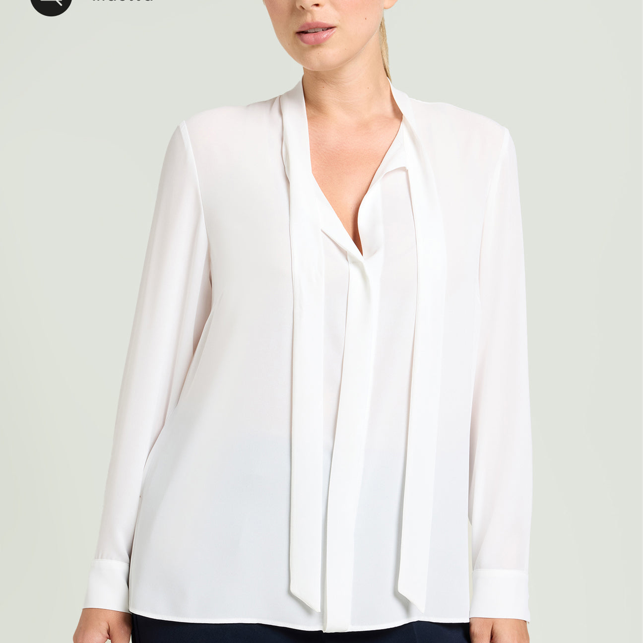 BLUSA IN DOPPIA GEORGETTE CON SCIARPINA